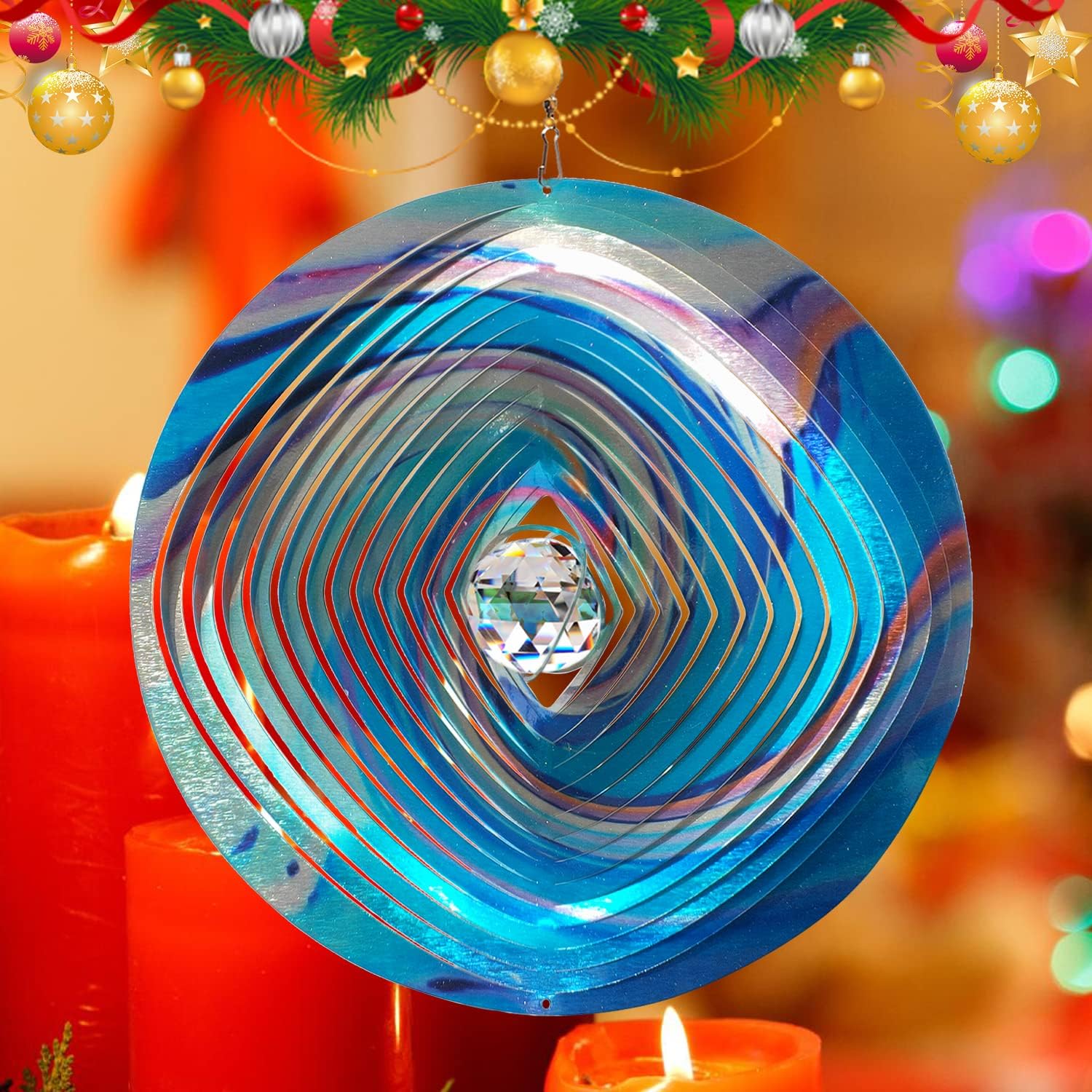Thumbnail 1 de FONMY Mandala Wind Spinner 12-inch Yard Art