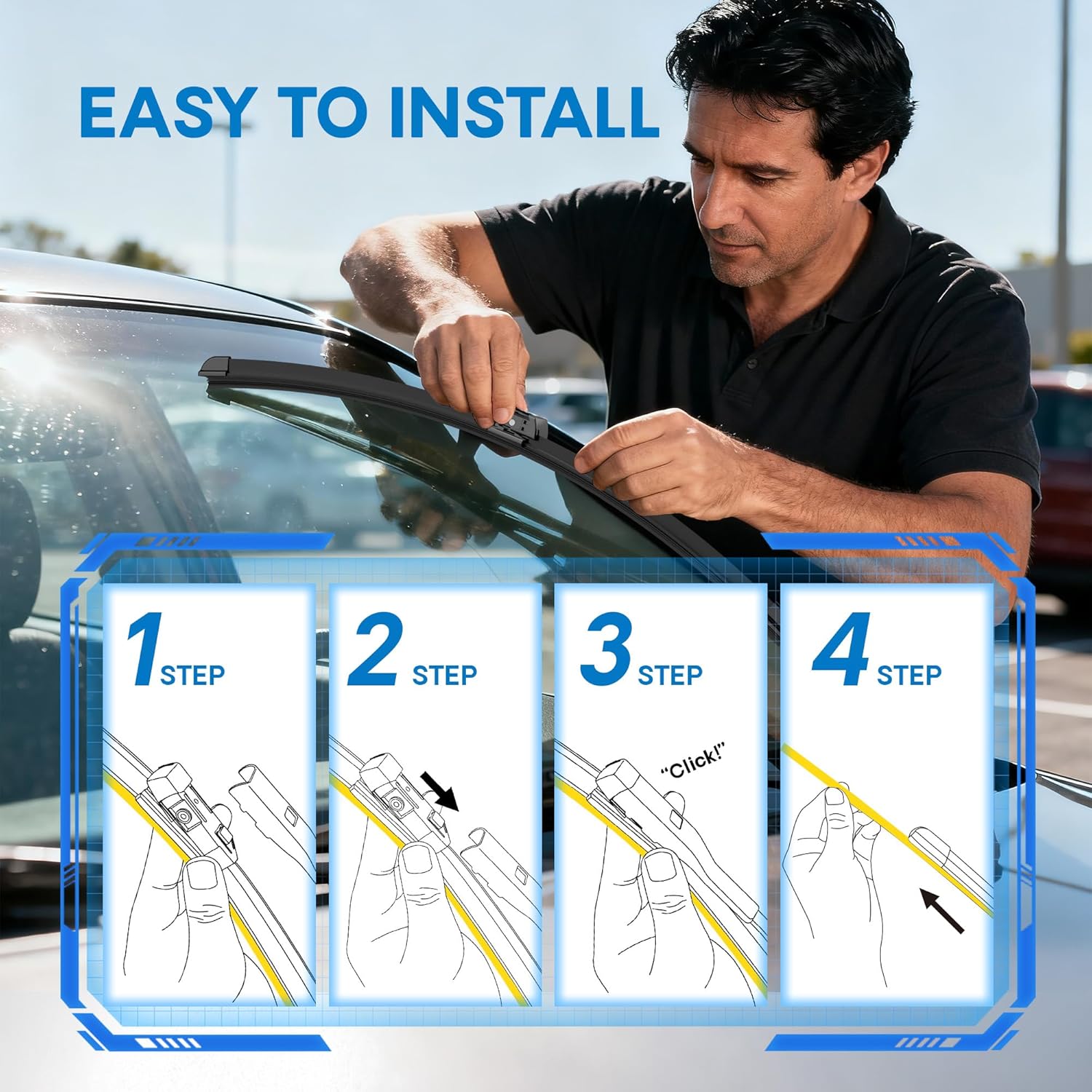 Thumbnail 6 de 5 PLUS Silicone Replacement Wiper Blades (26" & 20") with Water-Repellent Edge