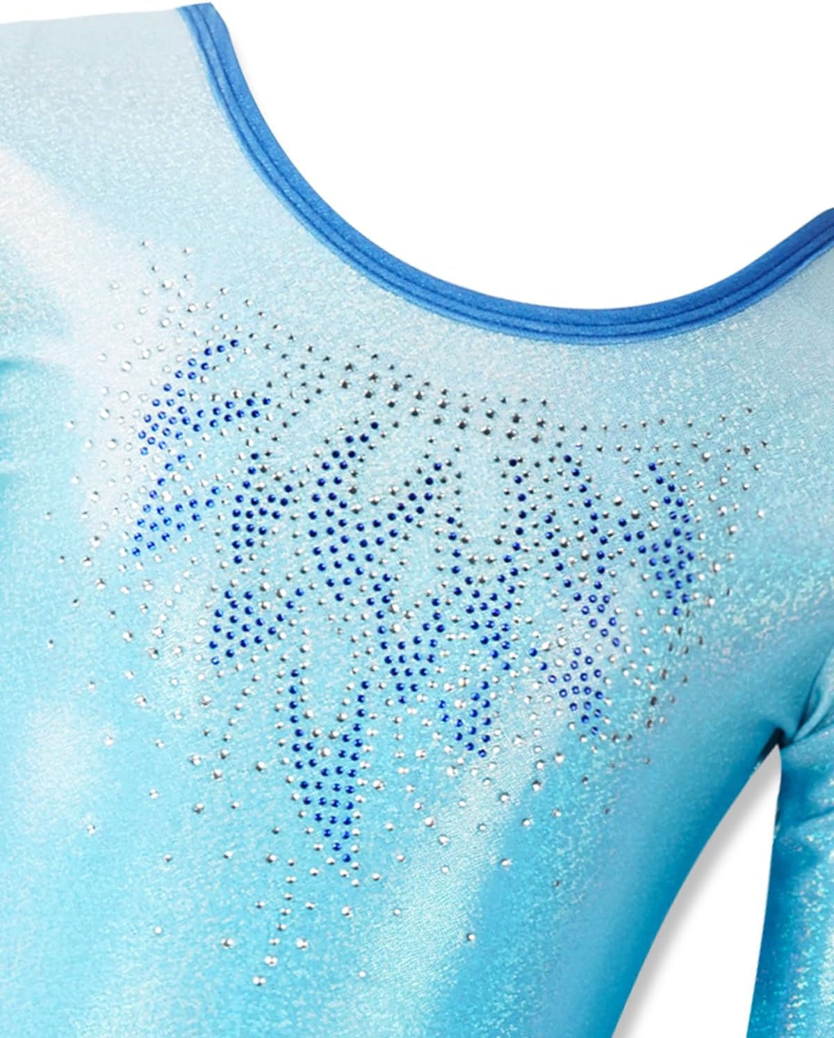 Thumbnail 2 de Gogokids Girls Three-Piece Gymnastics Leotards Set (Long Sleeve, Shorts & Hairband) with Gradient Sequin Design