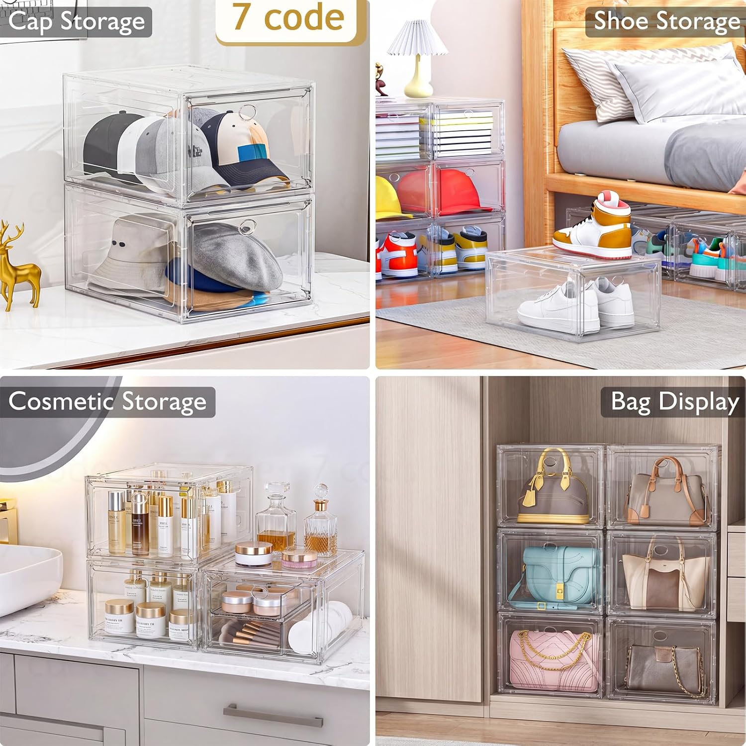 Thumbnail 5 de Thickened Clear Shoe Storage Organizer 6-Pack 👞