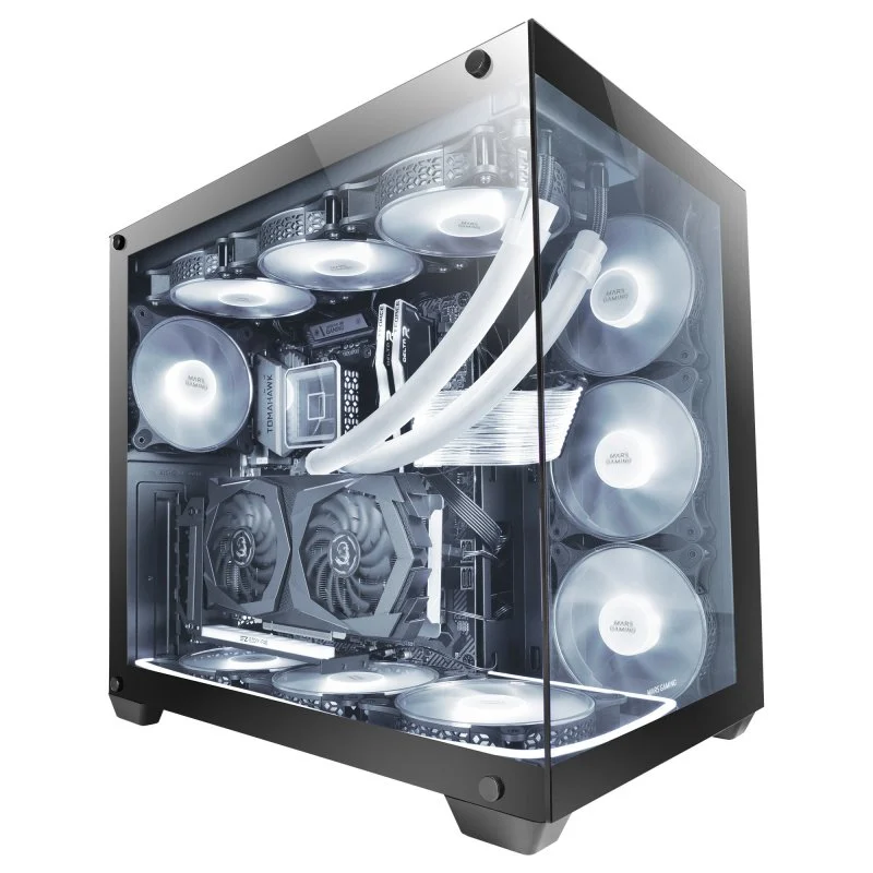 Detalle de Mars Gaming MCV4 Torre XXL E-ATX con cristal templado frontal y lateral 🖥
