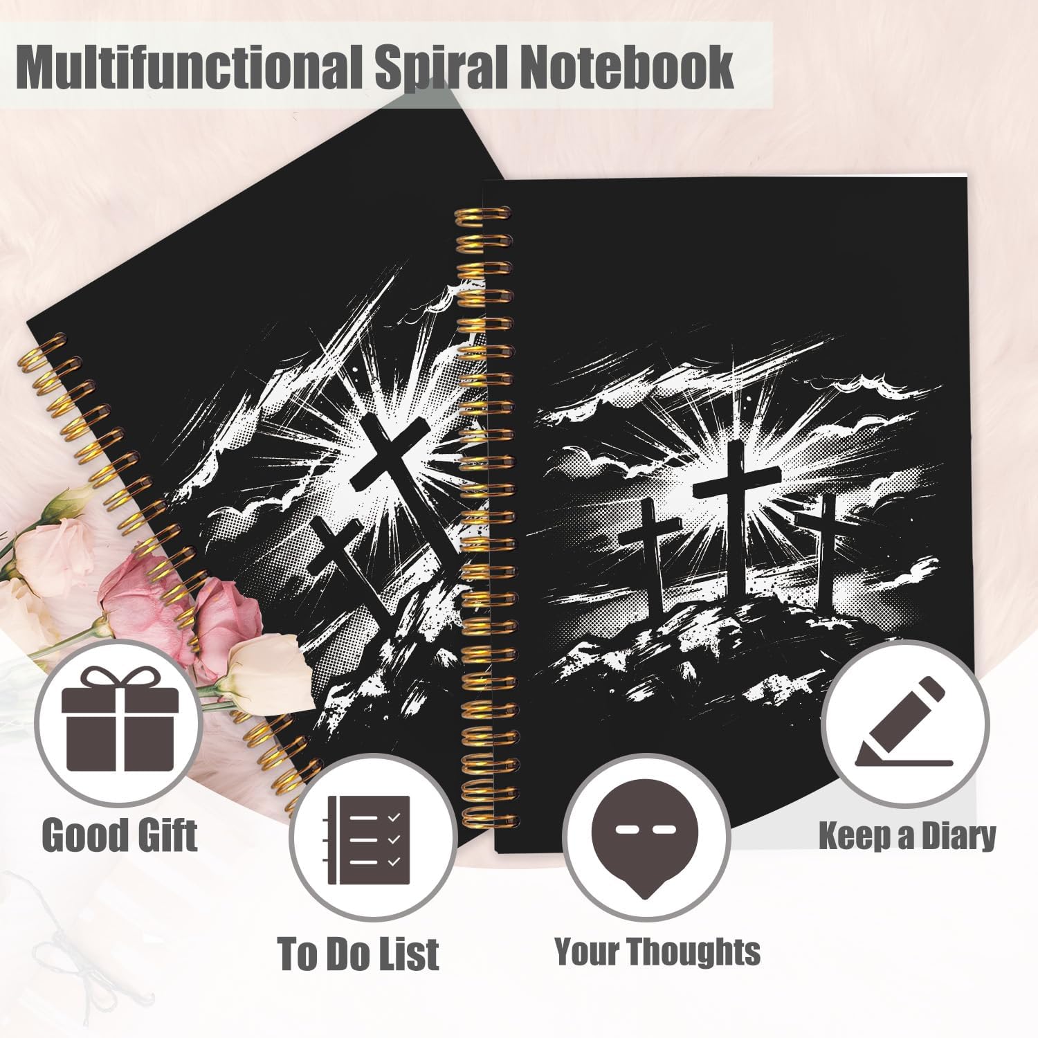 Detalle 2 de OHDCE The Lord Is My Shepherd Spiral Notebook, 5.5 x 8.3-Inch Hardcover, 80 Pages