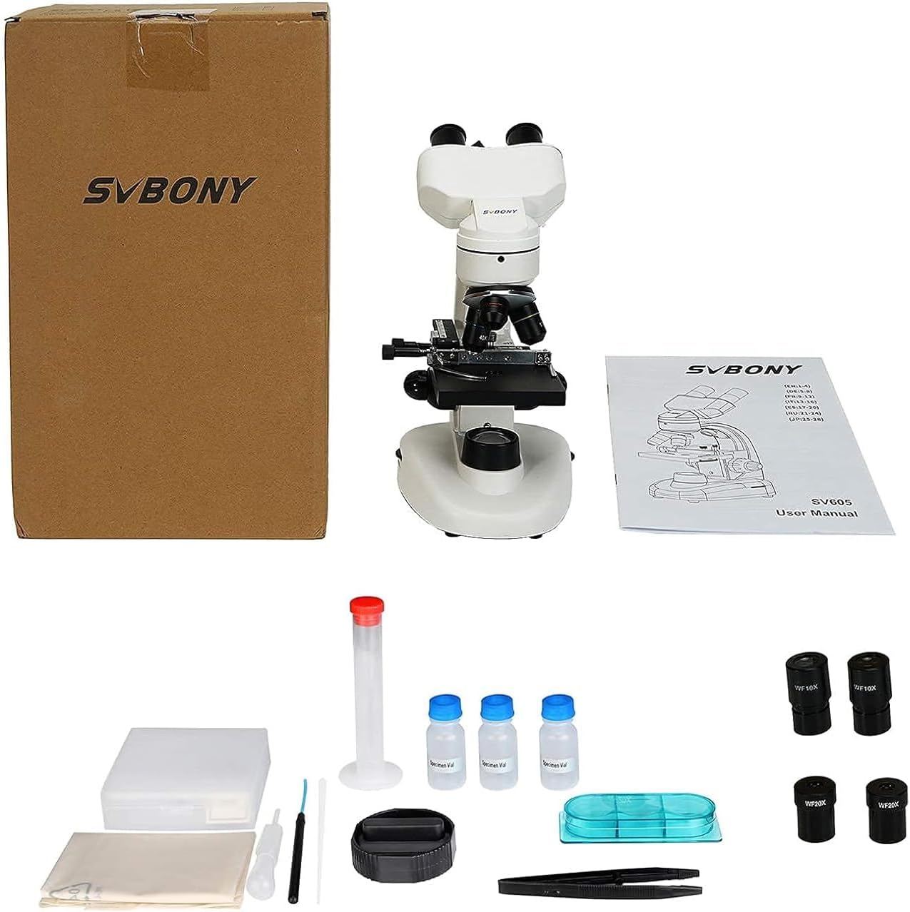 Thumbnail 6 de Svbony SV605: Microscopio binoculare 80×1600× con doppia illuminazione LED — ideale per principianti e studenti