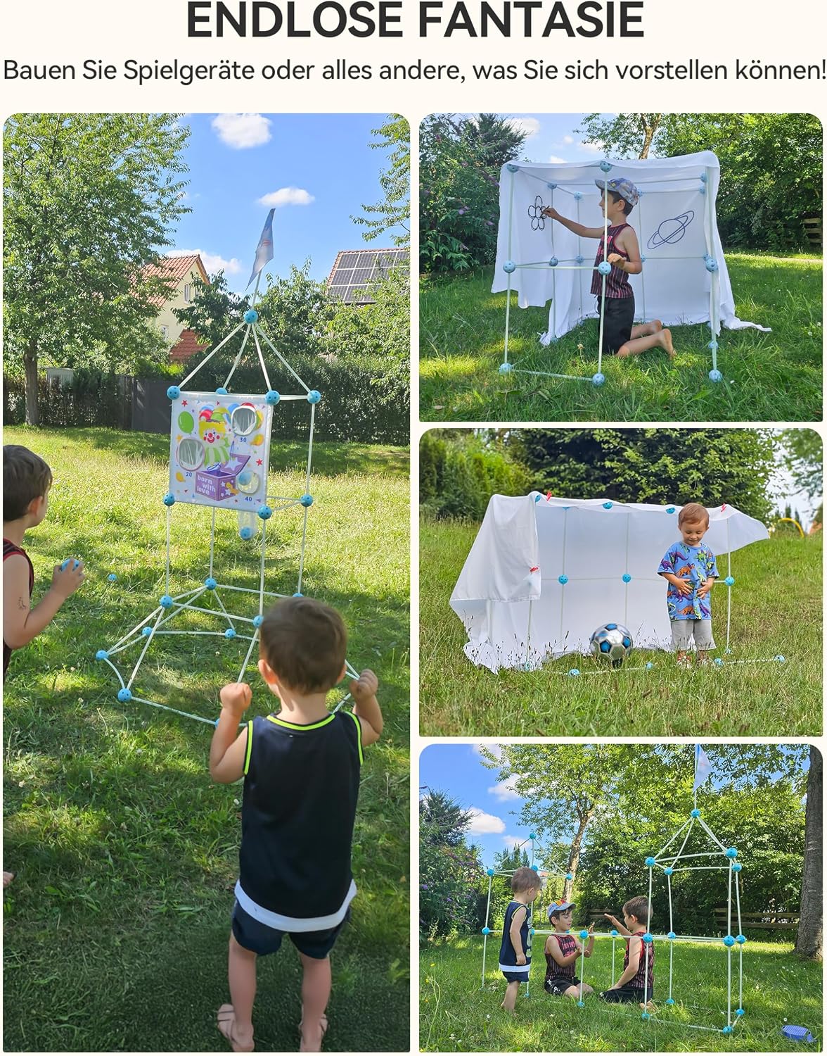 Detalle de besrey Höhle Bauen Kinder – 144PCS Konstruktionsspielzeug mit Wurfspiel
