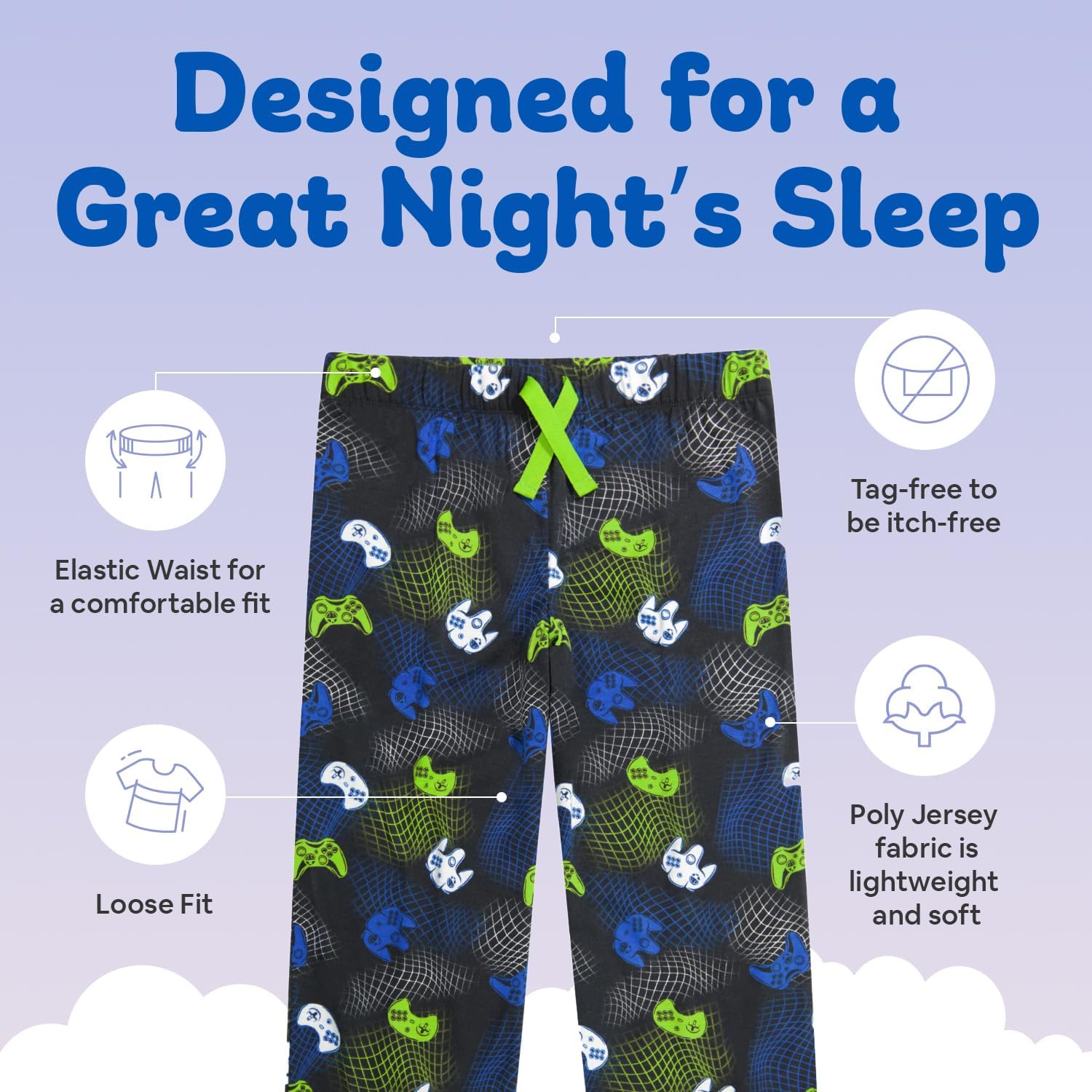 Thumbnail 3 de US Angels Boys Pajamas Set | 3-Piece Sleepwear (Pant, Shirt, Shorts) in Blue Plaid