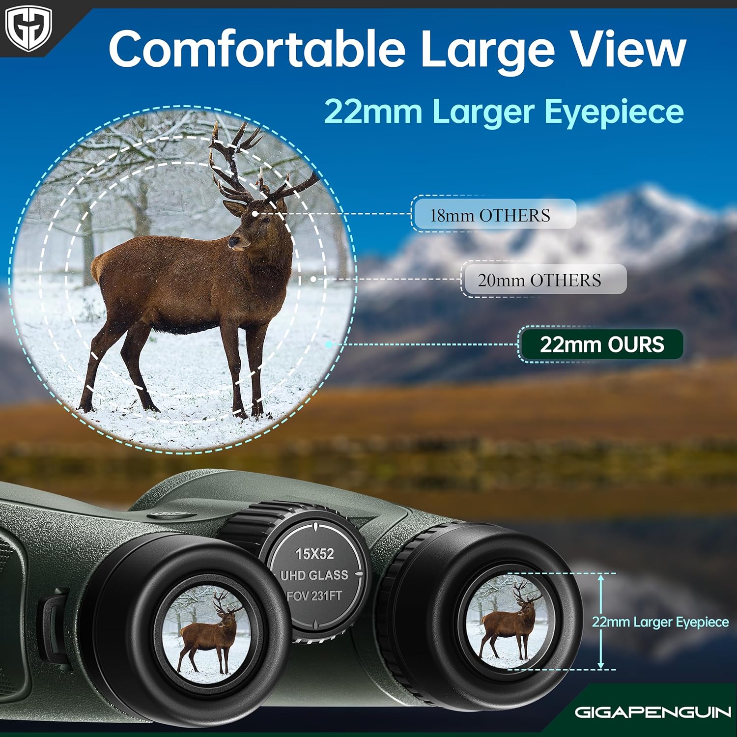 Detalle de 15x52 HD Binoculars for Adults with Upgraded Phone Adapter: High-Powered, Low-Light Clarity