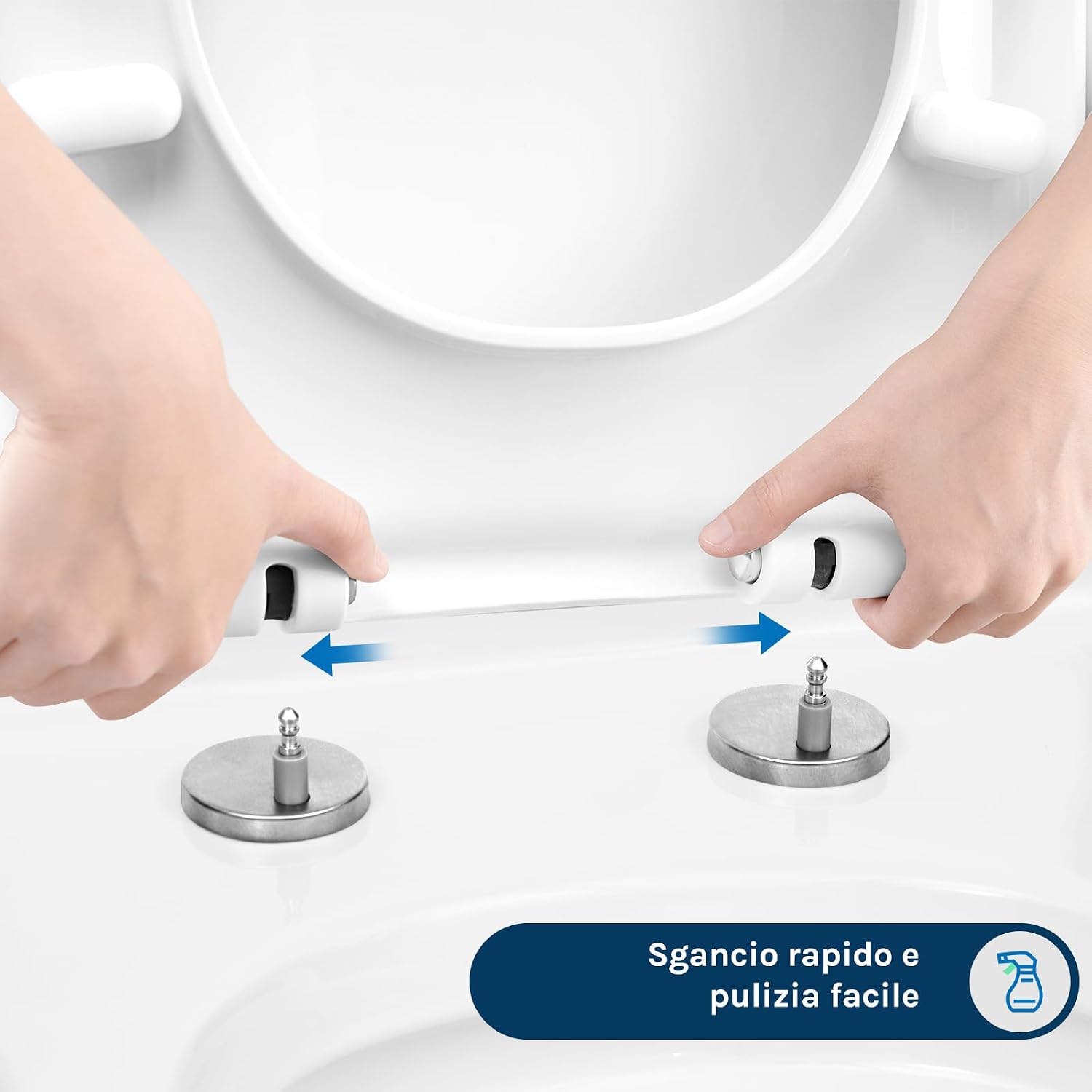 Thumbnail 2 de WOLTU Copriwater Sedile WC con Chiusura Ammortizzata Soft Close – Bianco, Forma D, Montaggio rapido