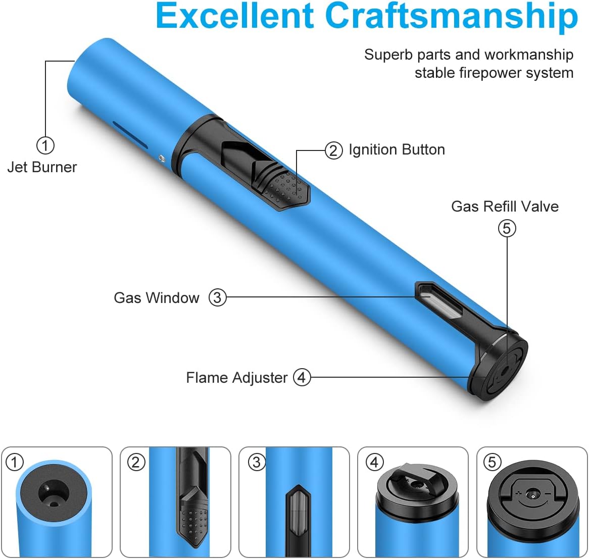 Thumbnail 1 de Torch Lighters 2 Pack Adjustable Jet Flame Butane LLighter