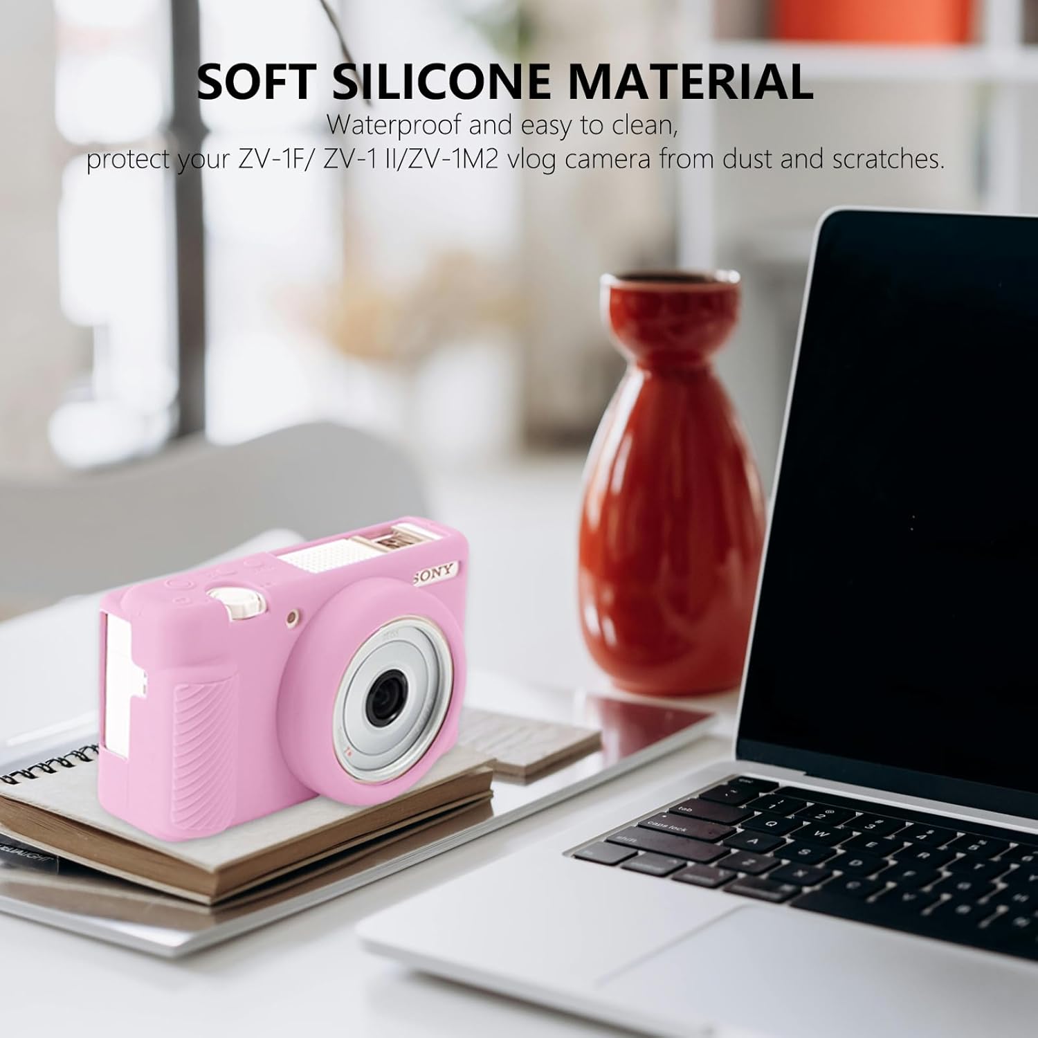 Detalle 2 de ZV-1F Case: Soft Silicone Protective Case for Sony ZV-1F / ZV-1 II / ZV-1M2 – Ultra-Thin, Lightweight (Pink)