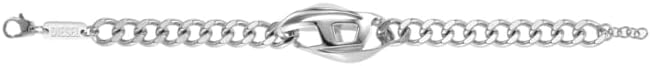 Thumbnail 5 de Bracelet Diesel pour homme en acier inoxydable argenté à fermoir mousqueton