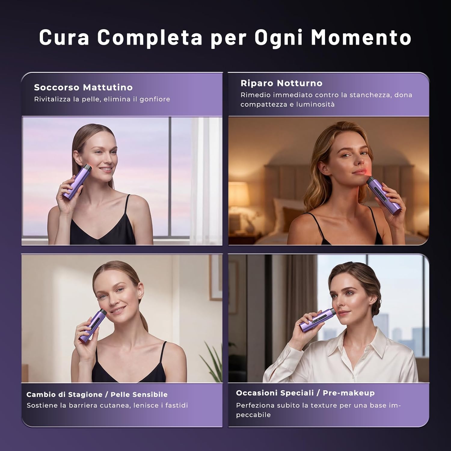Thumbnail 6 de Radiofrequenza Viso Professionale con Microcorrente e LED – Massaggiatore Viso Viola
