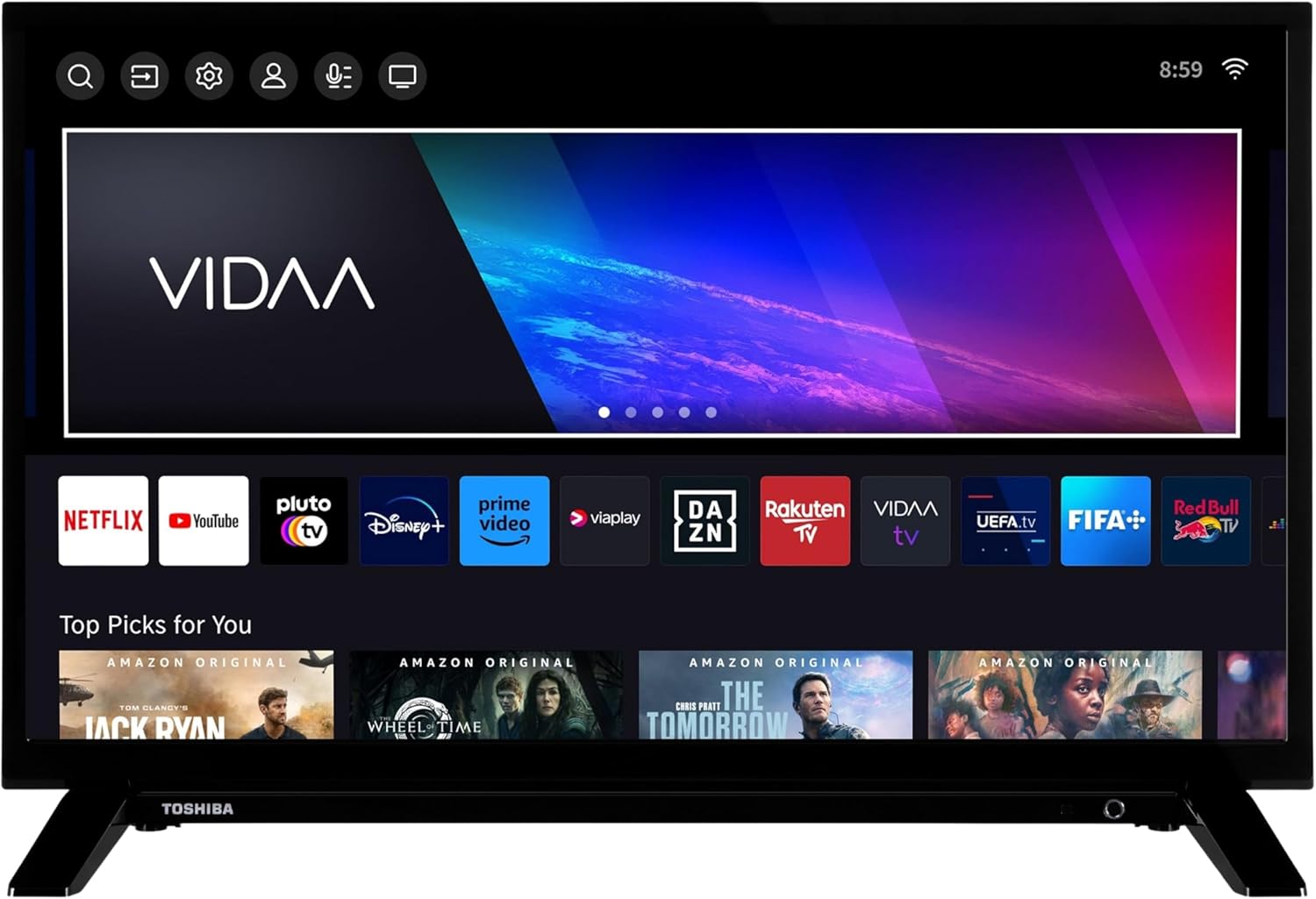 Thumbnail 1 de Toshiba 24WV2F63DAZ 24-Zoll Smart TV (VIDAA) mit Triple-Tuner, HDR10 und HDR-Formaten