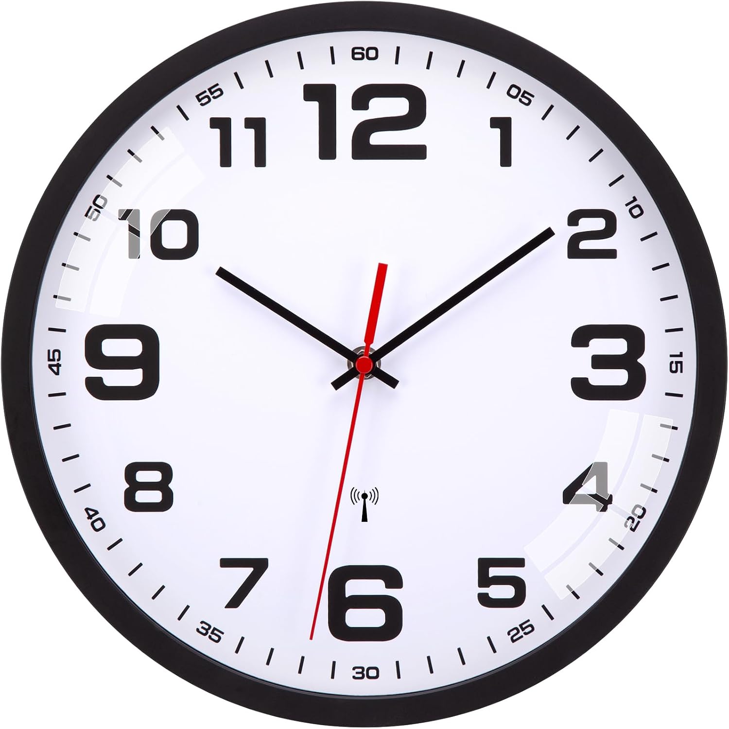 Detalle de Warminn Horloge Murale Radio-pilotée radiostyrd väggklocka, 30 cm, tyst