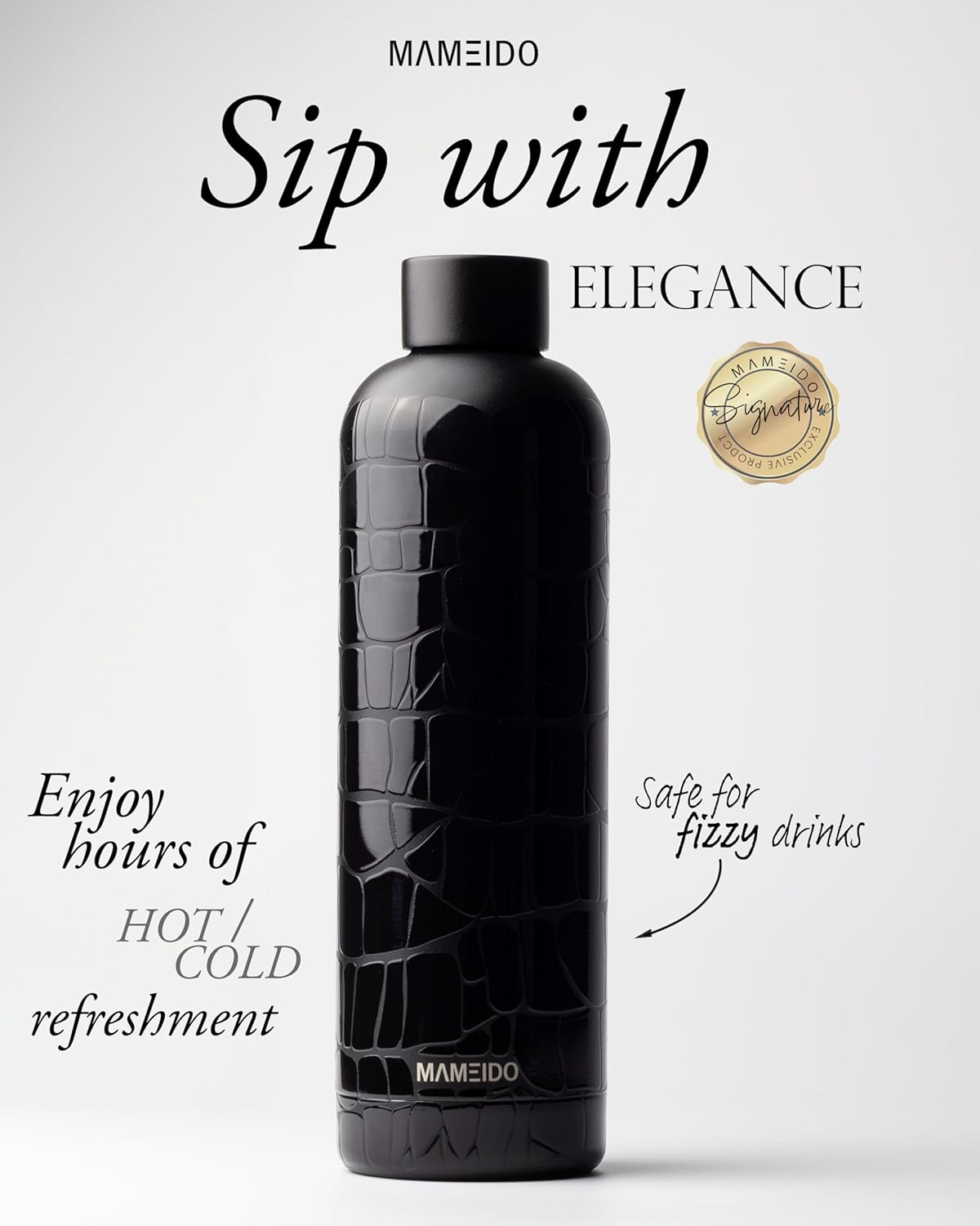 Thumbnail 1 de MAMEIDO Gourde isotherme 750 ml en inox « Femme Fatale » (double paroi, étanche, sans BPA)