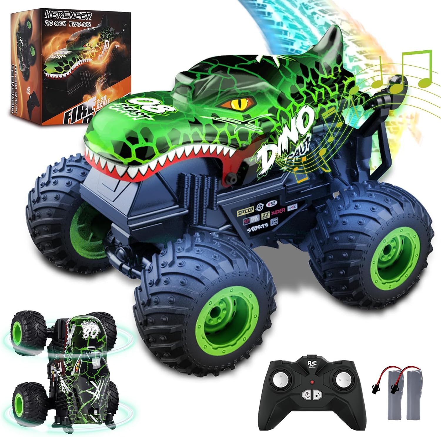 Detalle de IEEILULU Macchina Telecomandata Monster Truck con LED: dinosauro su ruote per bambini 8–14 anni