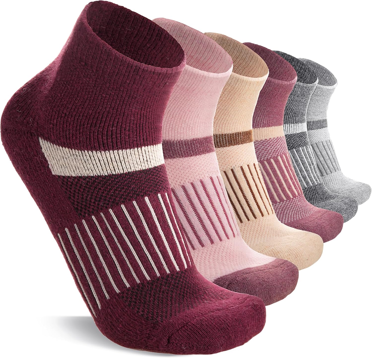 Detalle de MOSEY KOSY Merino Kurz Viertellänge Wandersocken