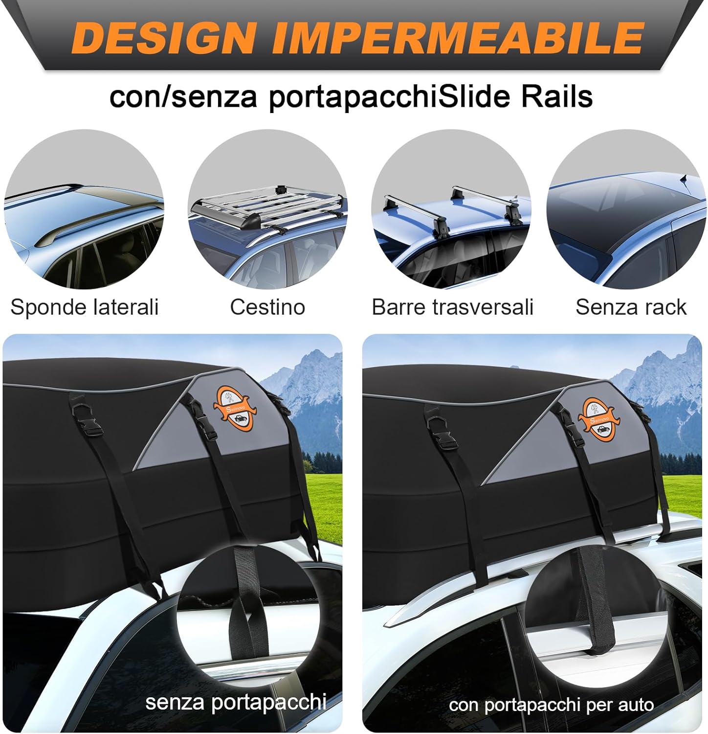 Thumbnail 1 de Sailnovo 580L Car Roof Bag (20 cu ft): Waterproof, Foldable Roof Storage for Any Vehicle