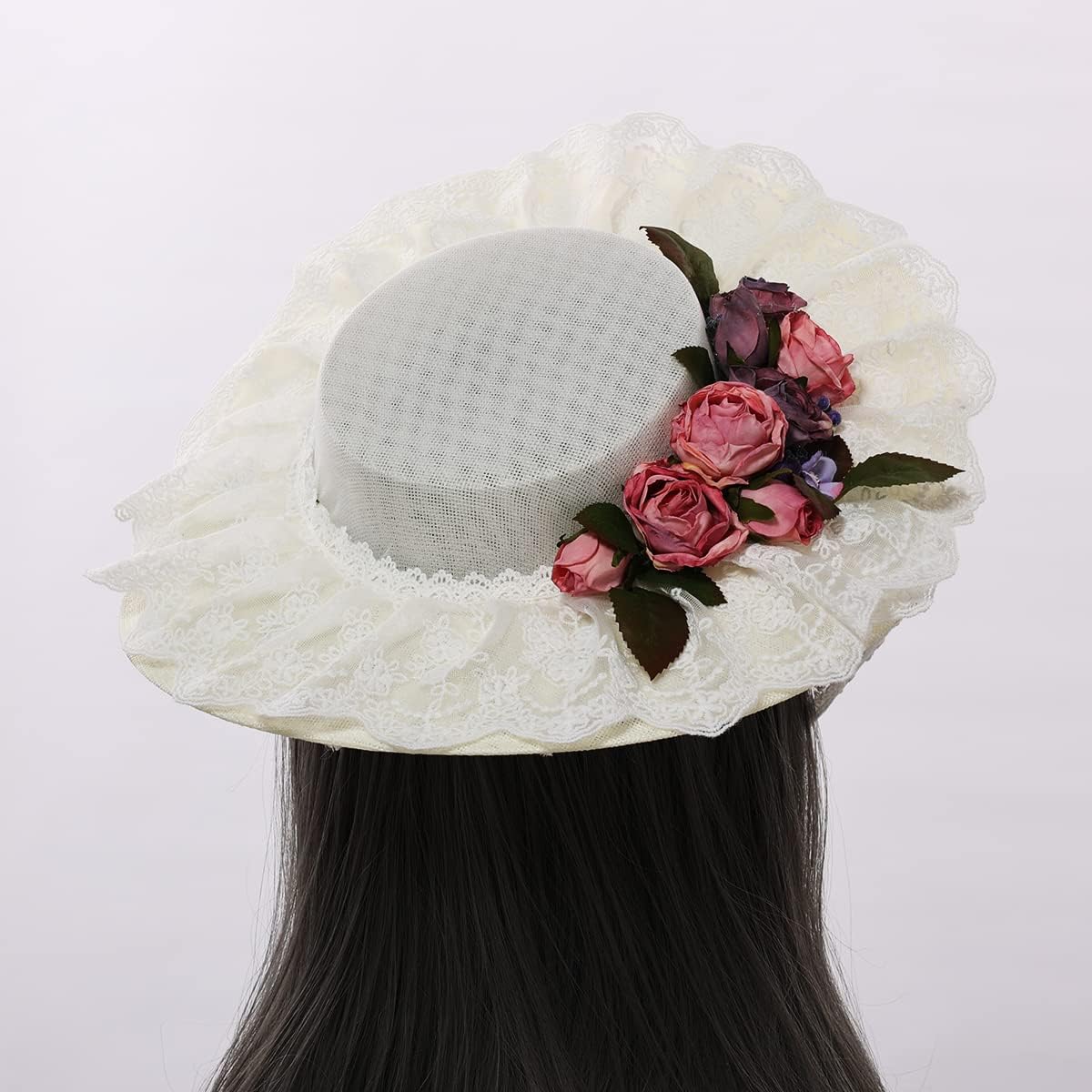 Thumbnail 2 de COSDREAMER Victorian Hat: Women's Tea Party Floral Flat Hat