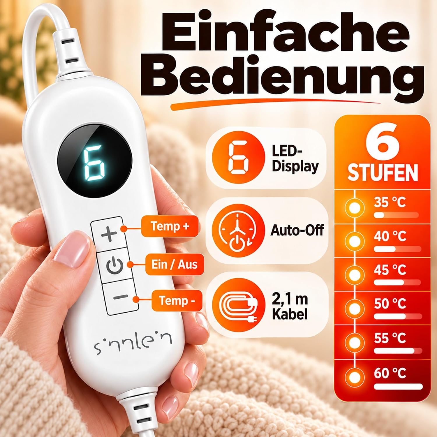 Thumbnail 2 de sinnlein Heizkissen Bauch voor rug en buik, 3 warmtestanden