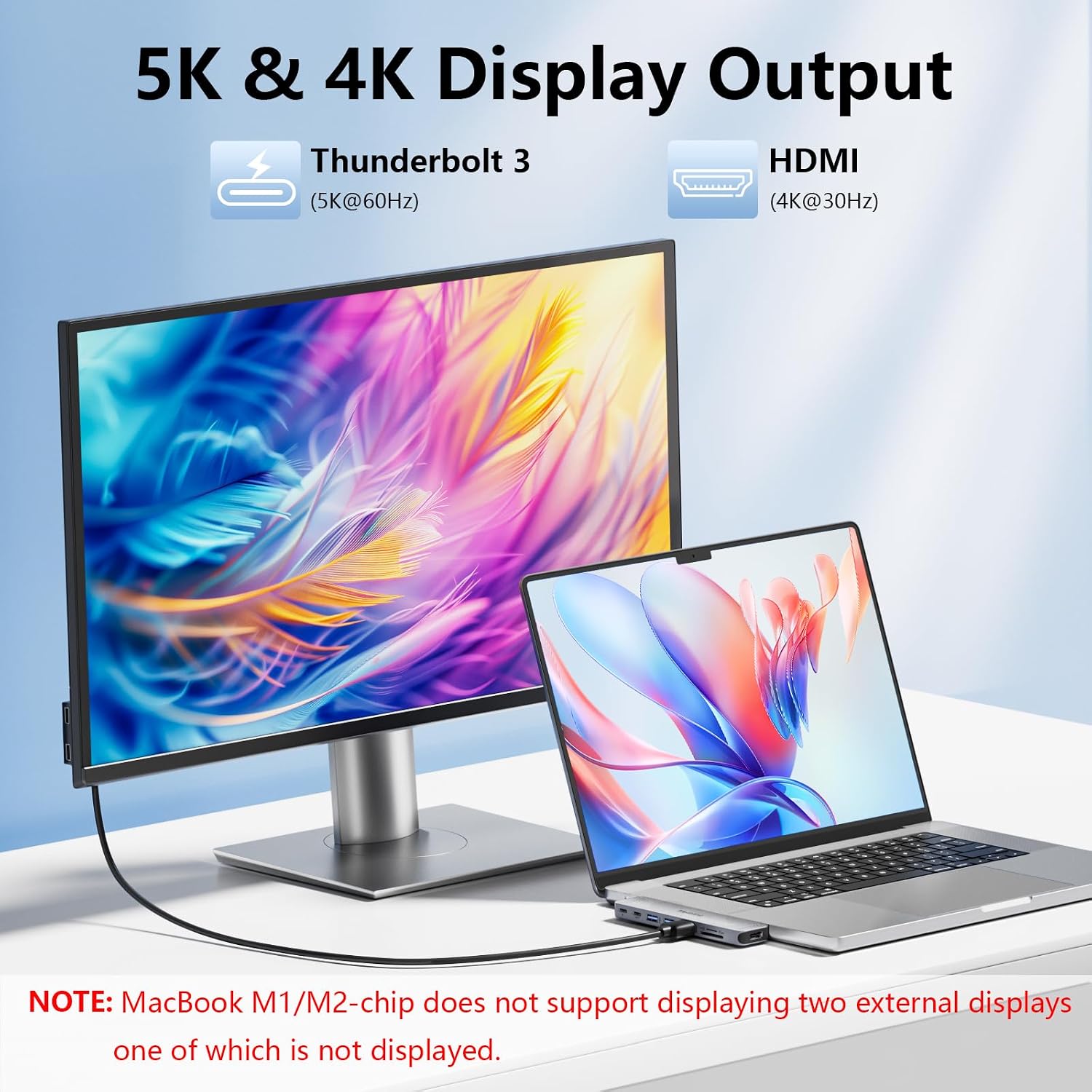 Detalle de USB-C hub adapter for MacBook, 8-in-2