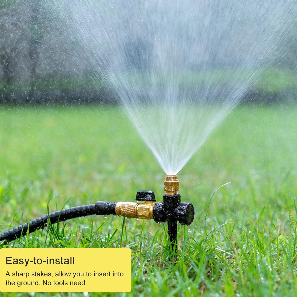 Thumbnail 4 de FANHAO Metal Lawn Sprinkler for Yard (2 Pack) with Spike Base and Adjustable Brass Nozzle