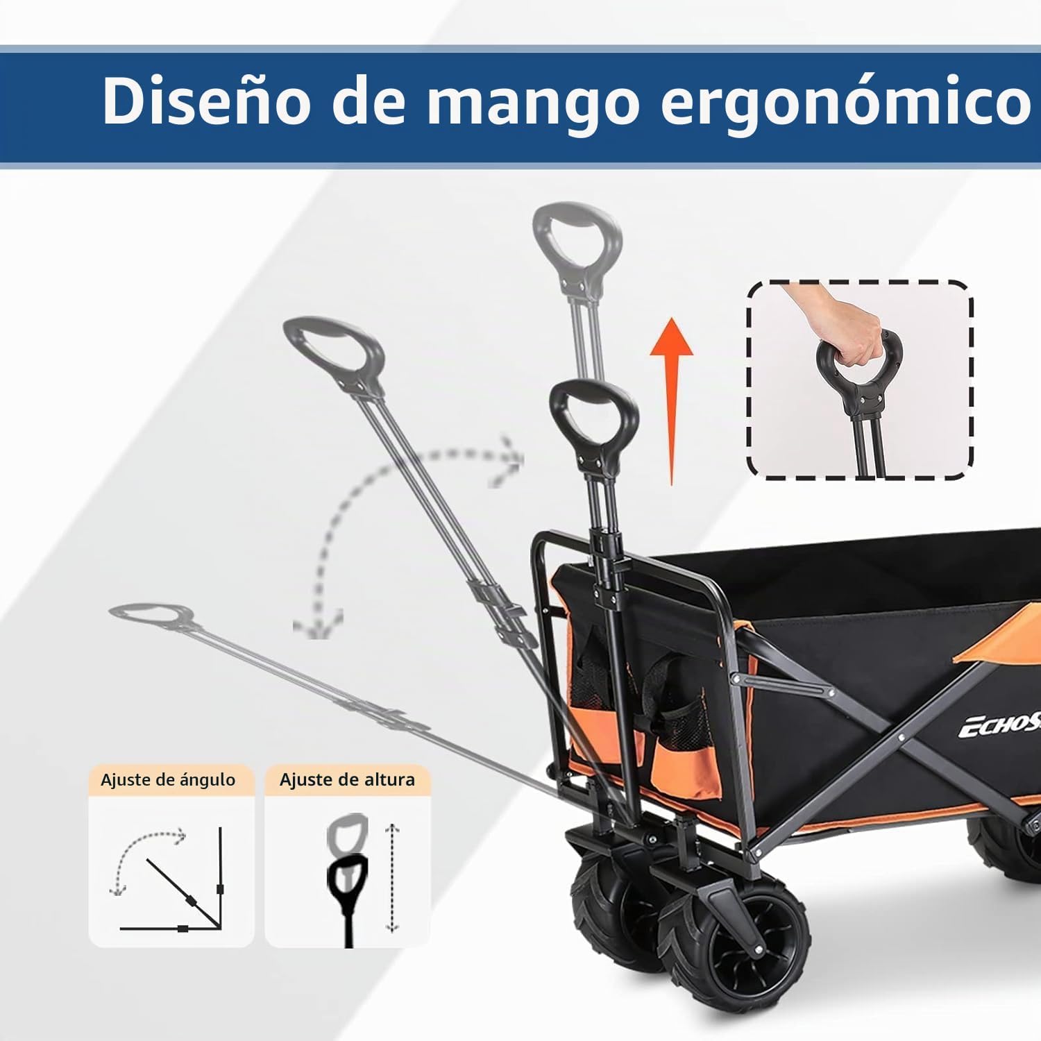 Thumbnail 3 de EchoSmile Carro Plegable 200L 160kg: movilidad práctica para playa, camping y compras