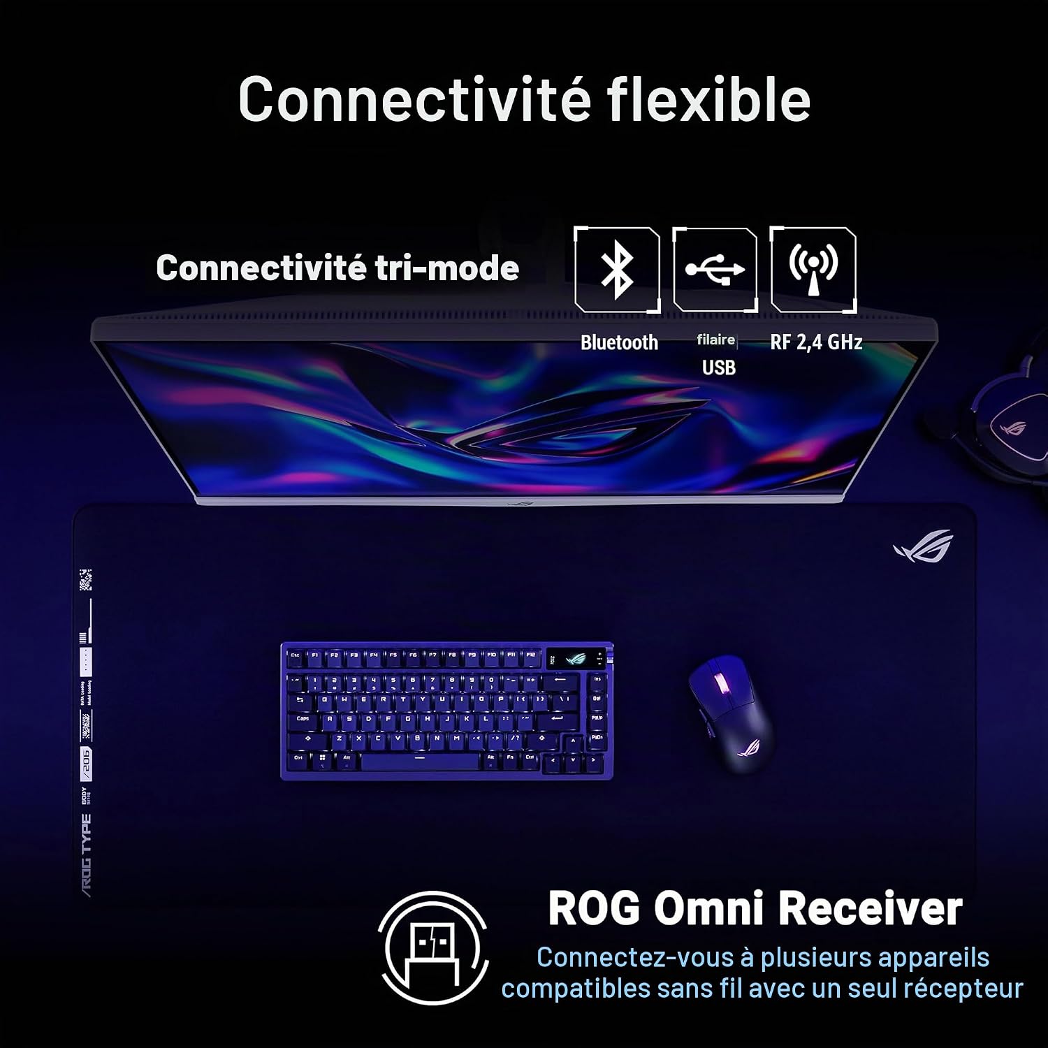 Detalle de ASUS ROG Keris II Origin (sans fil) — souris gaming ergonomique légère