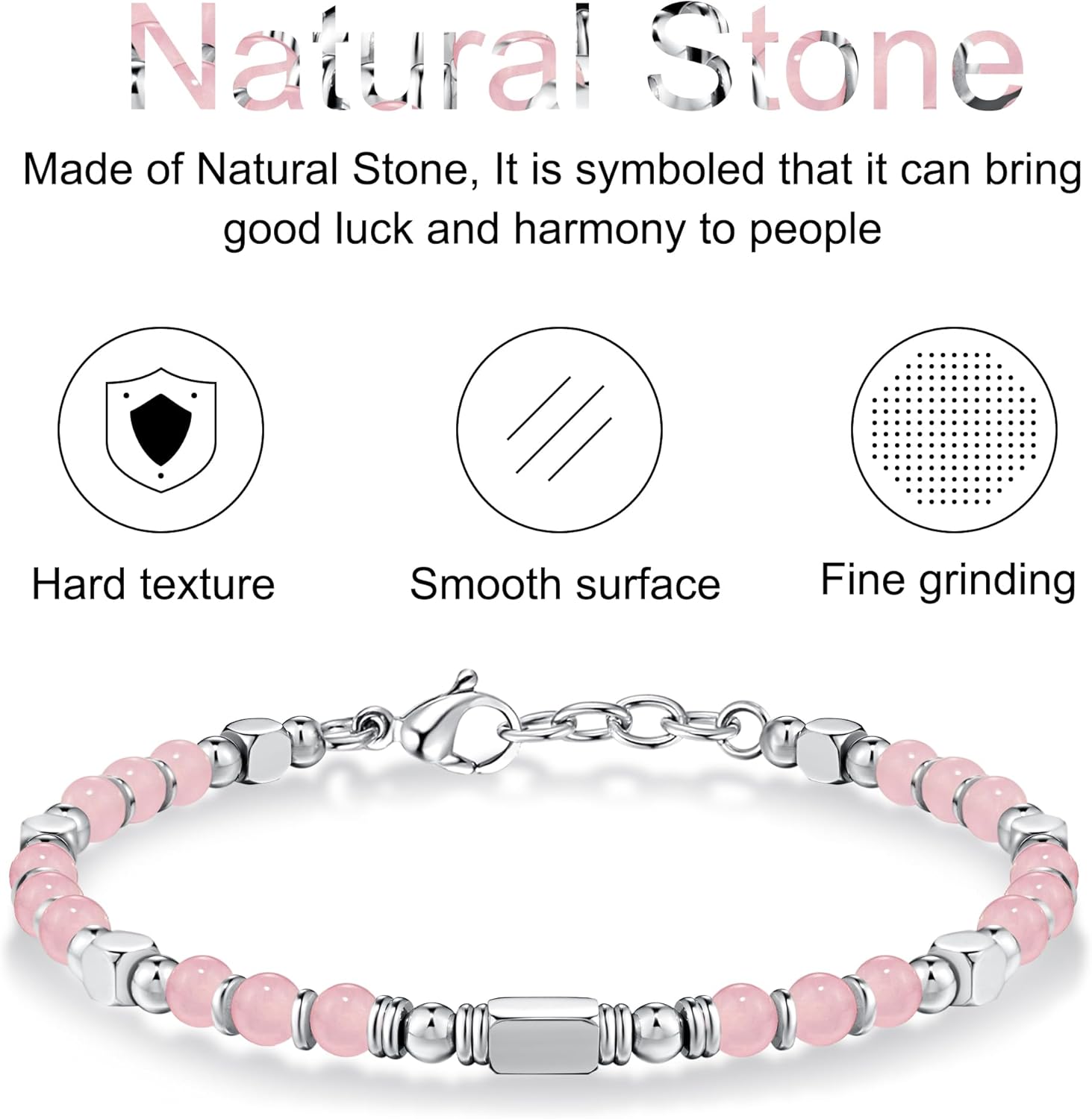 Thumbnail 3 de SIUMAL Bracelet Femme en Pierre Naturelle et Acier Inoxydable – Bohème Élégant