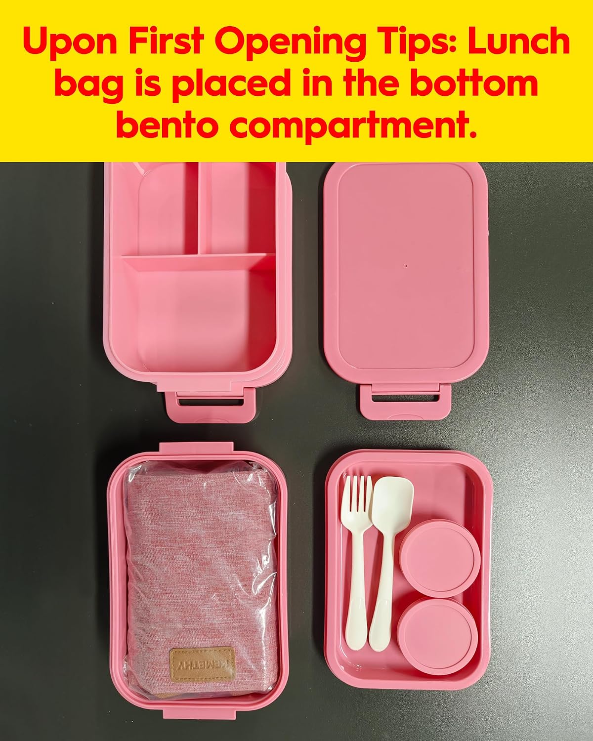 Detalle 2 de KEMETHY 74oz 3-tier Bento Lunch Box 🍱