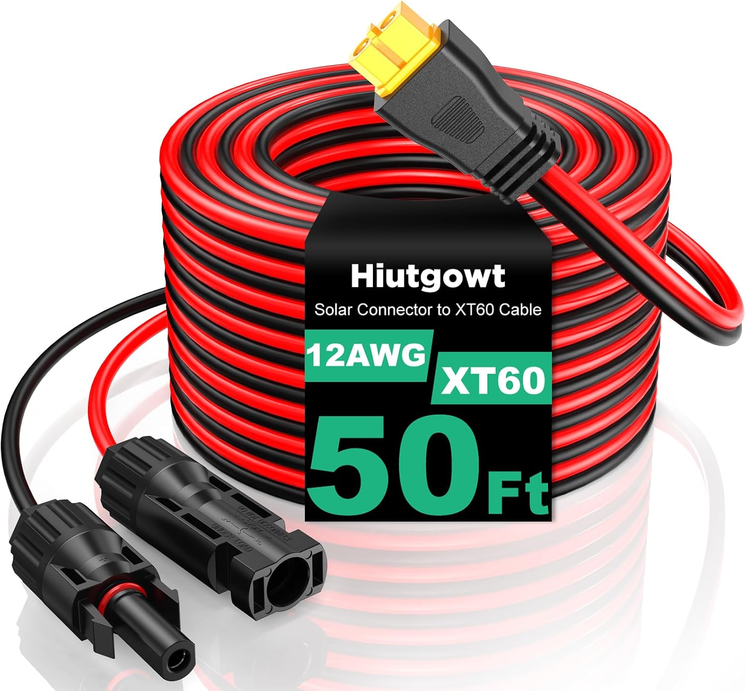 Detalle de Hiutgowt 12AWG XT60 Solar Extension Cable, 50 Feet, Tinned Copper