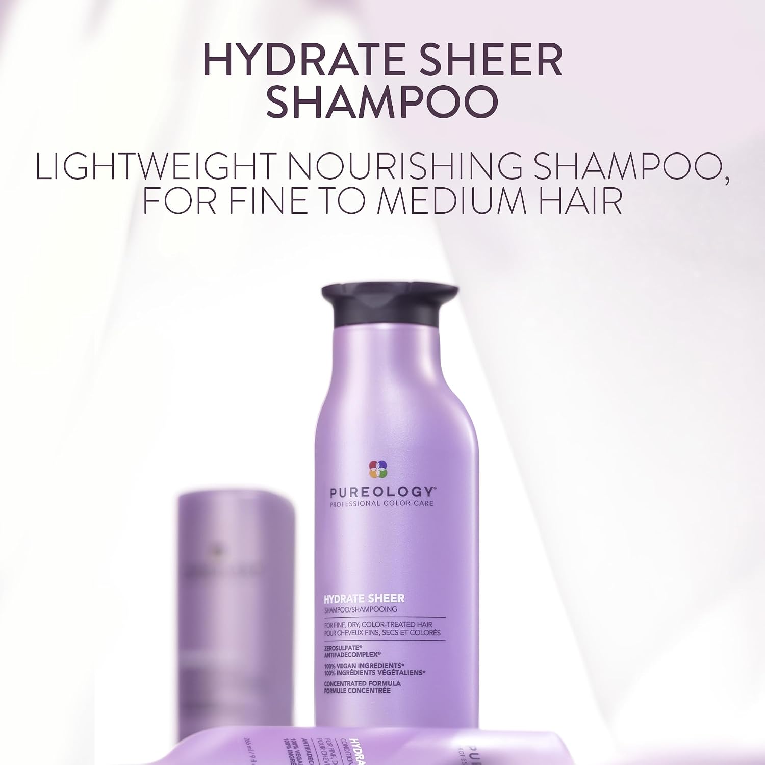 Detalle de Pureology Hydrate Sheer moisturising shampoo and conditioner duo (vegan) for fine, colour-treated hair