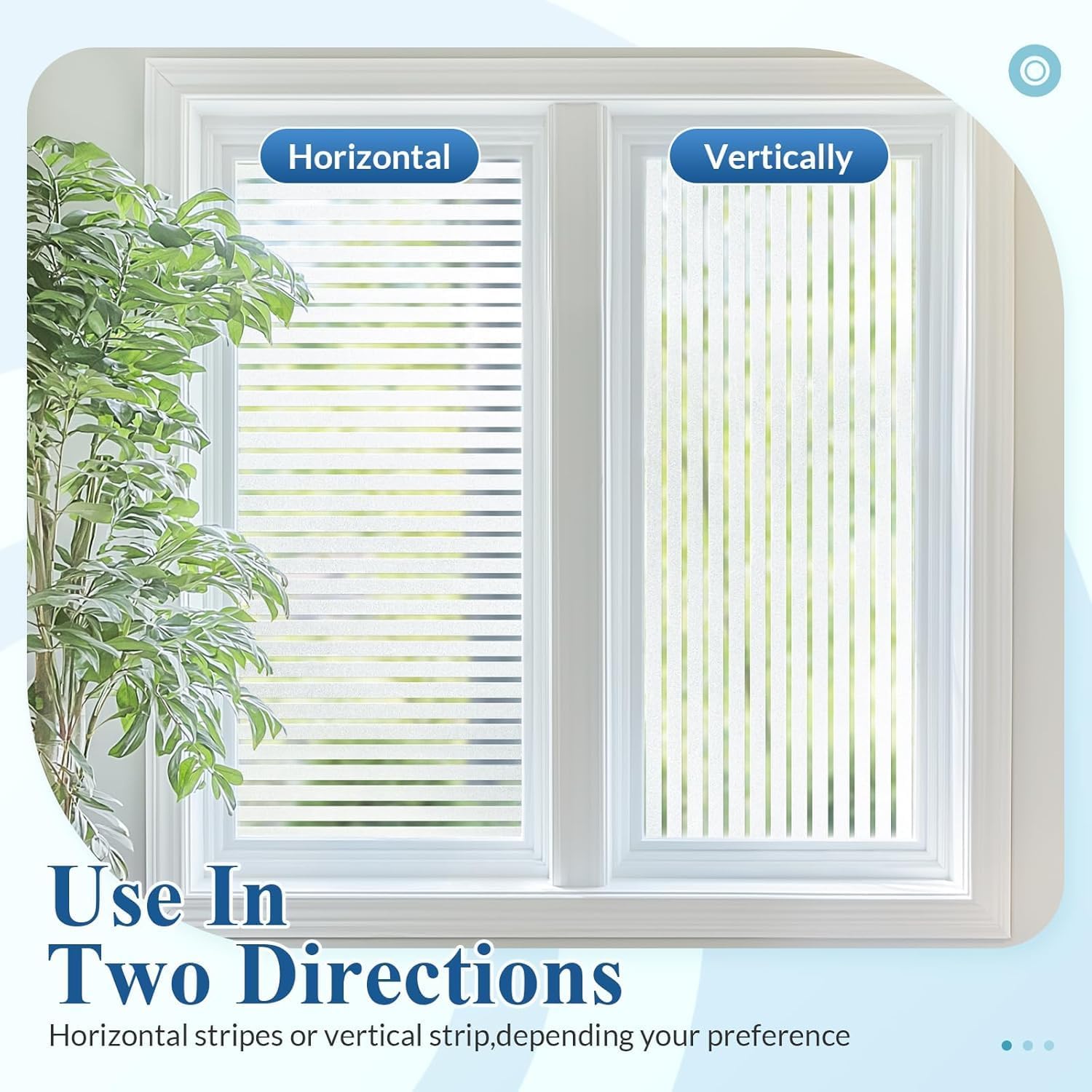 Thumbnail 6 de DOWELL Privacy Window Film with Classic Stripes & Blinds Pattern (60x200cm) — static cling, anti-UV, temporary privacy