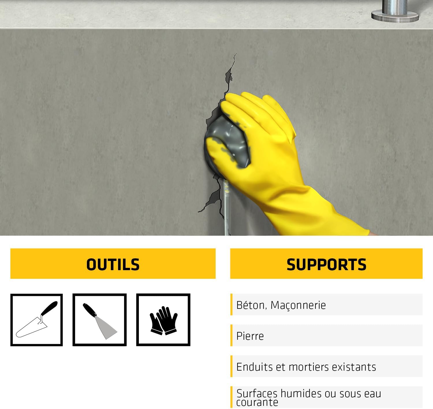 Thumbnail 5 de SIKA Mortier Rapide prêt à gâcher – Mortier multi-supports, prise ultra-rapide (5 kg)