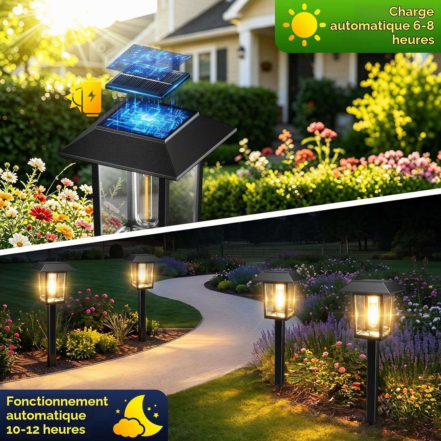 Detalle 2 de DOMOR SL800-6 zonnelampen voor buiten, set van 6, warm wit en IP65