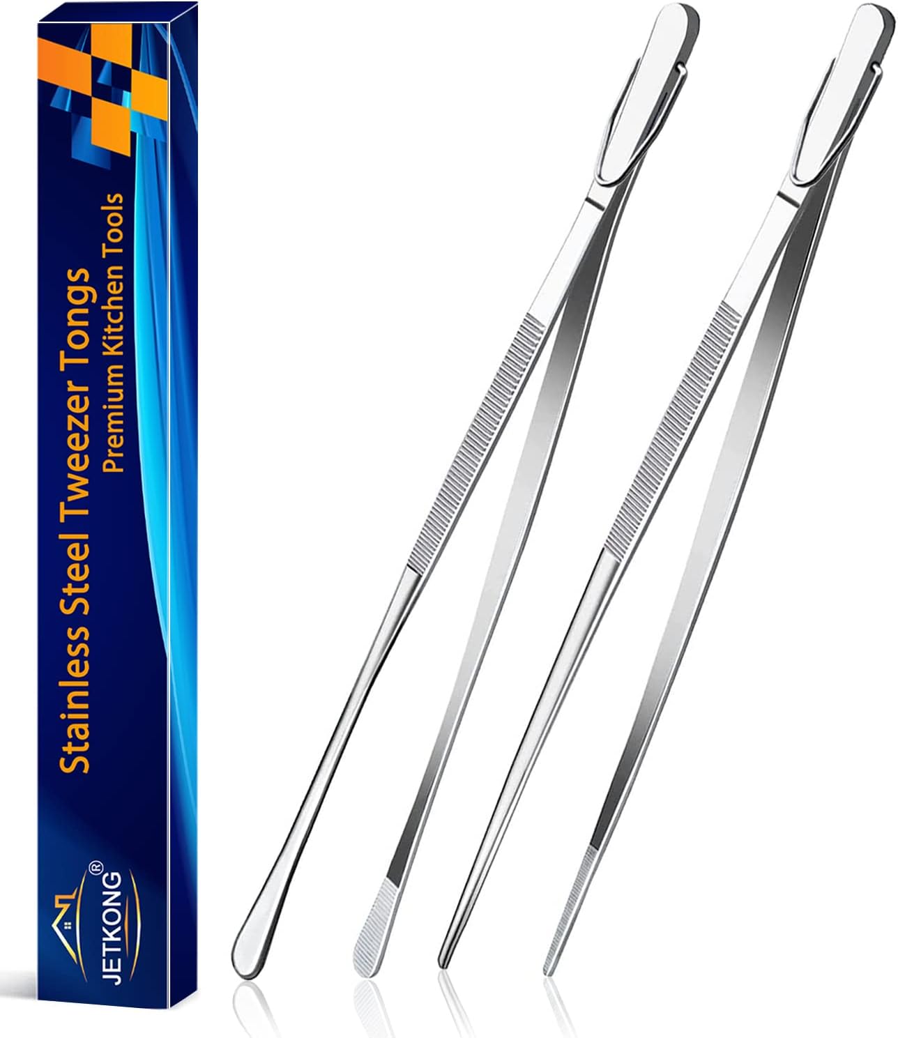 Detalle de JETKONG 12-Inch Kitchen Tweezers Duo