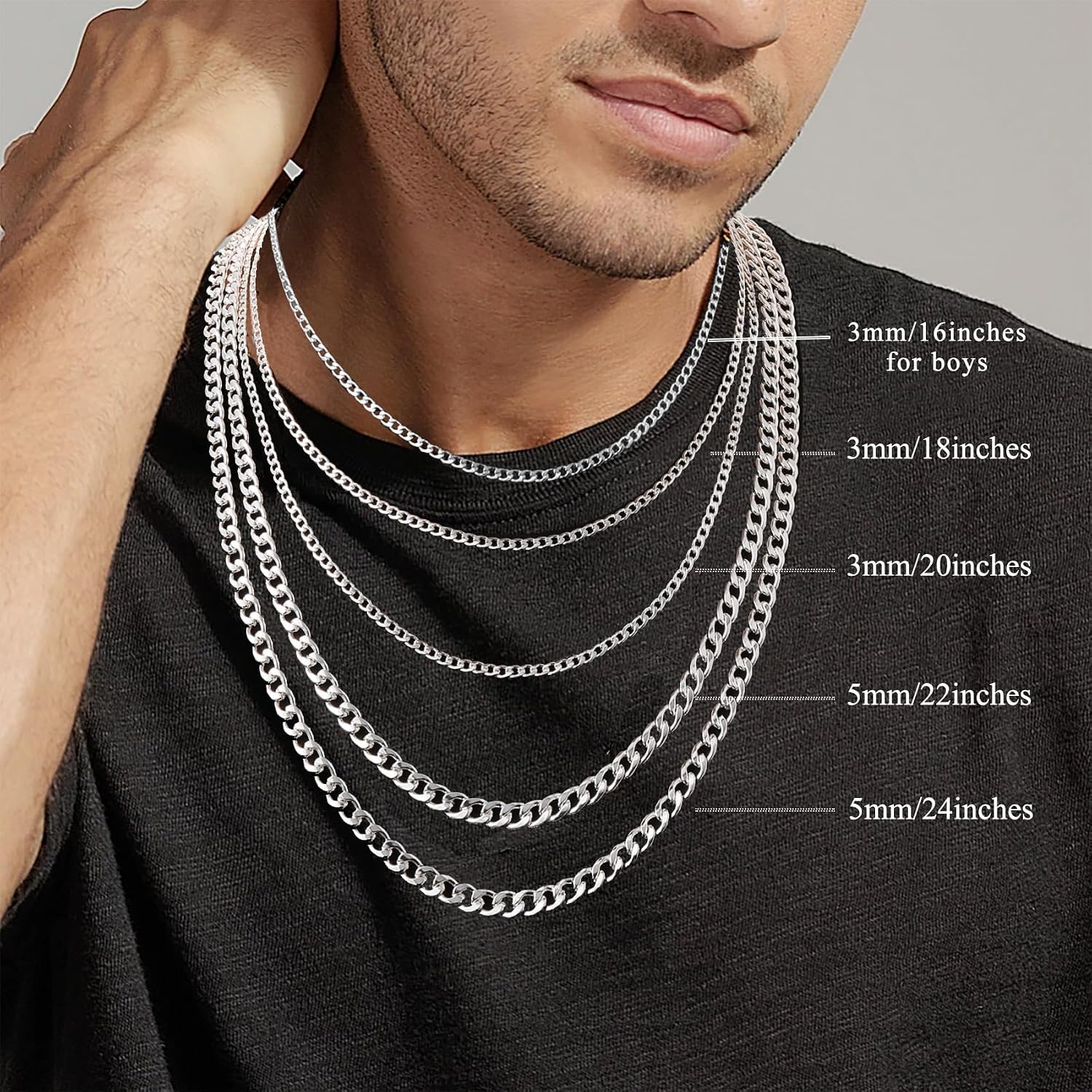 Thumbnail 6 de Rajputana S925 Cuban chain 4mm, 16–28 inch