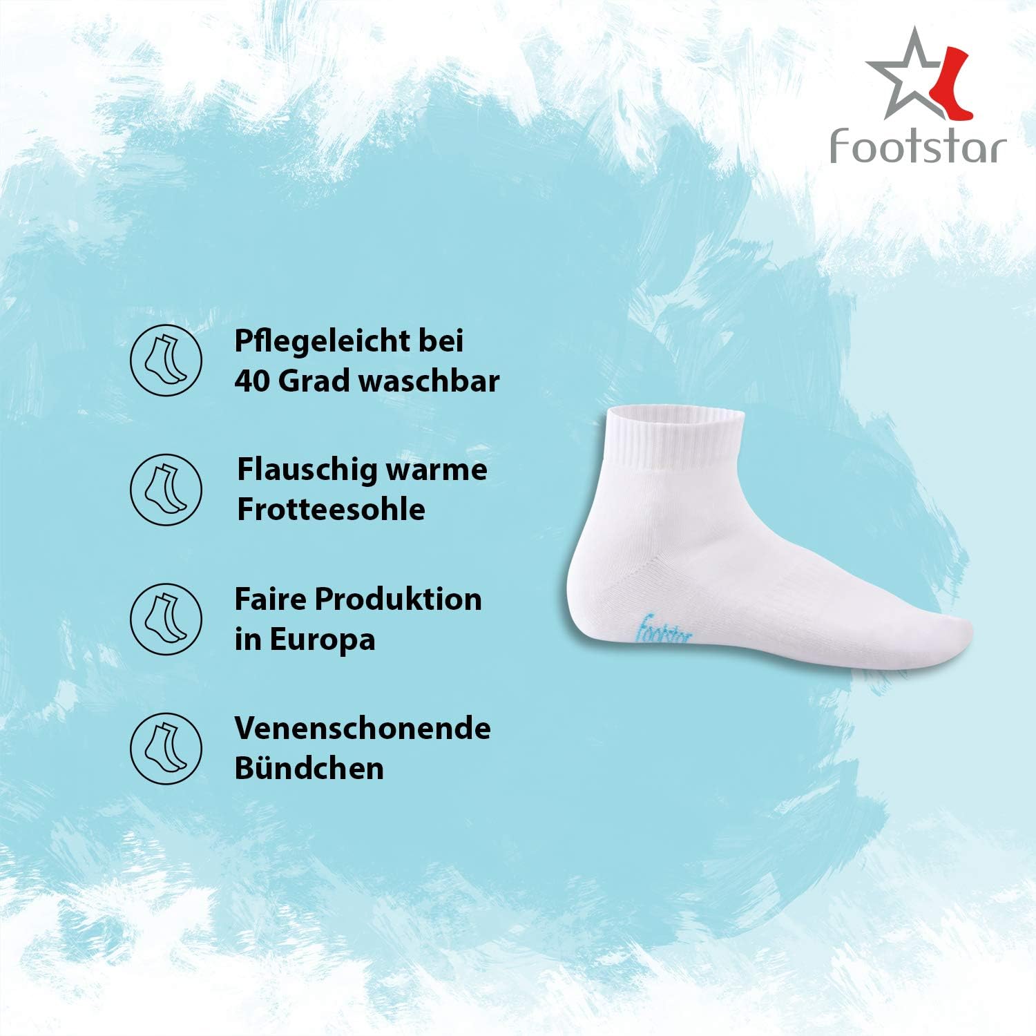 Detalle 2 de Footstar Sneak It! Short Shaft Socks with Terry Sole, 8 Pairs