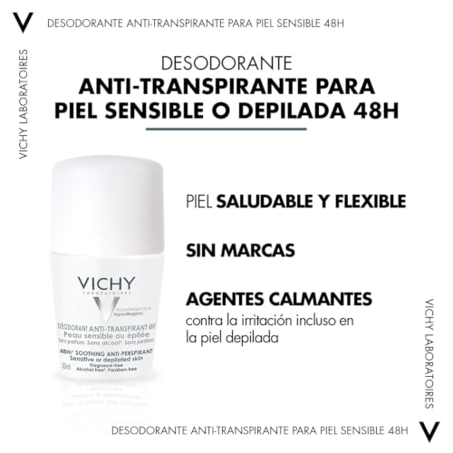 Detalle de Vichy Desodorante Bola Reguladora para Piel Sensible 50 ml – 48h de Eficacia