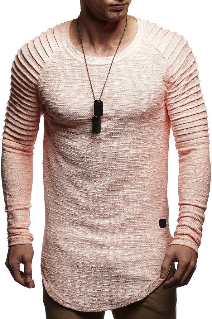 Detalle de Leif Nelson LN-8310: Maglione da Uomo Girocollo in Felpa, comfort everyday