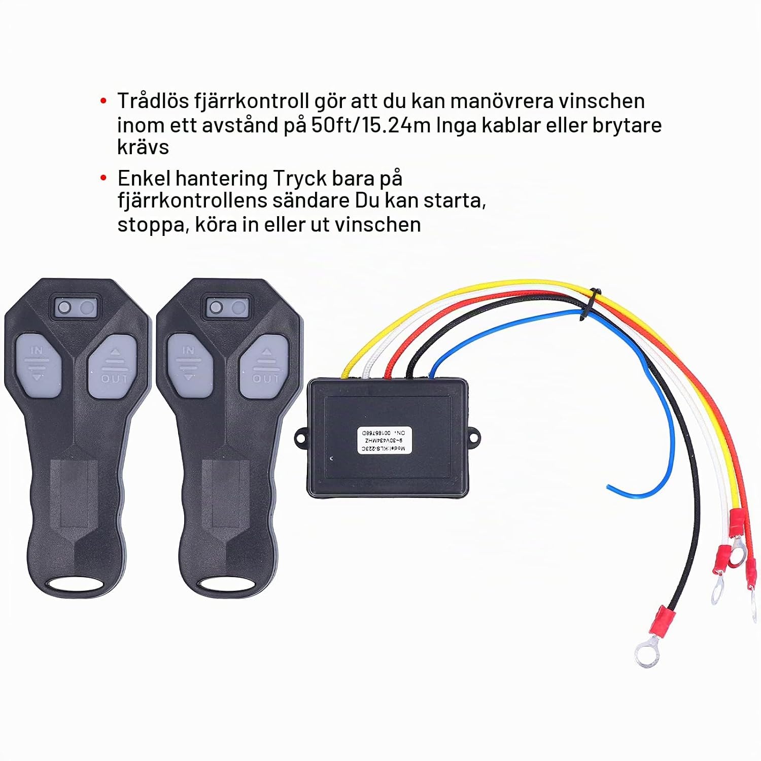 Detalle de Akozon trådlös vinschfjärrkontroll för 12 V, två sändare och räckvidd upp till 50 ft