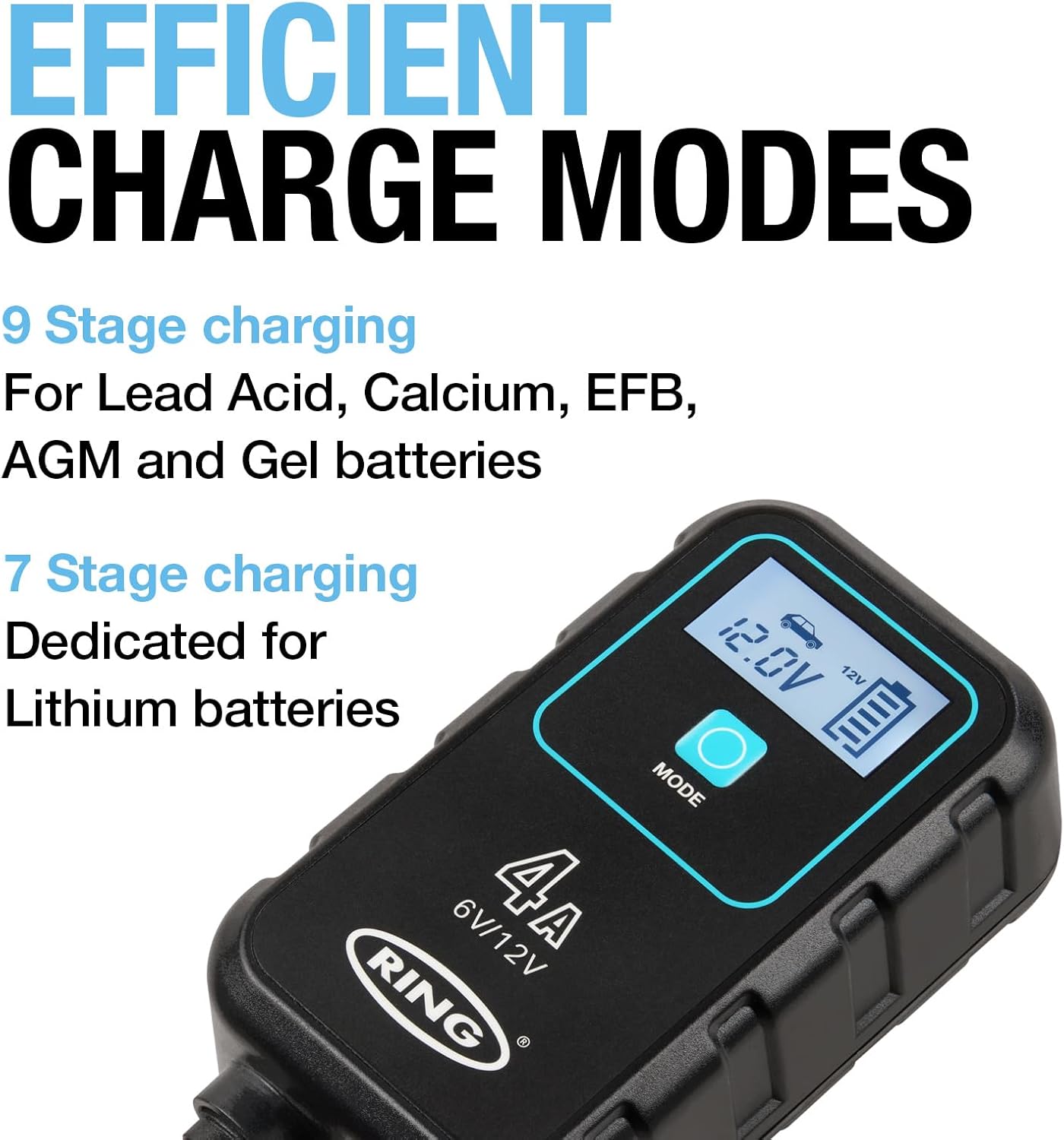 Detalle 2 de Ring SMARTCHARGE 4A Car Charger & Maintainer for Batteries ⚙