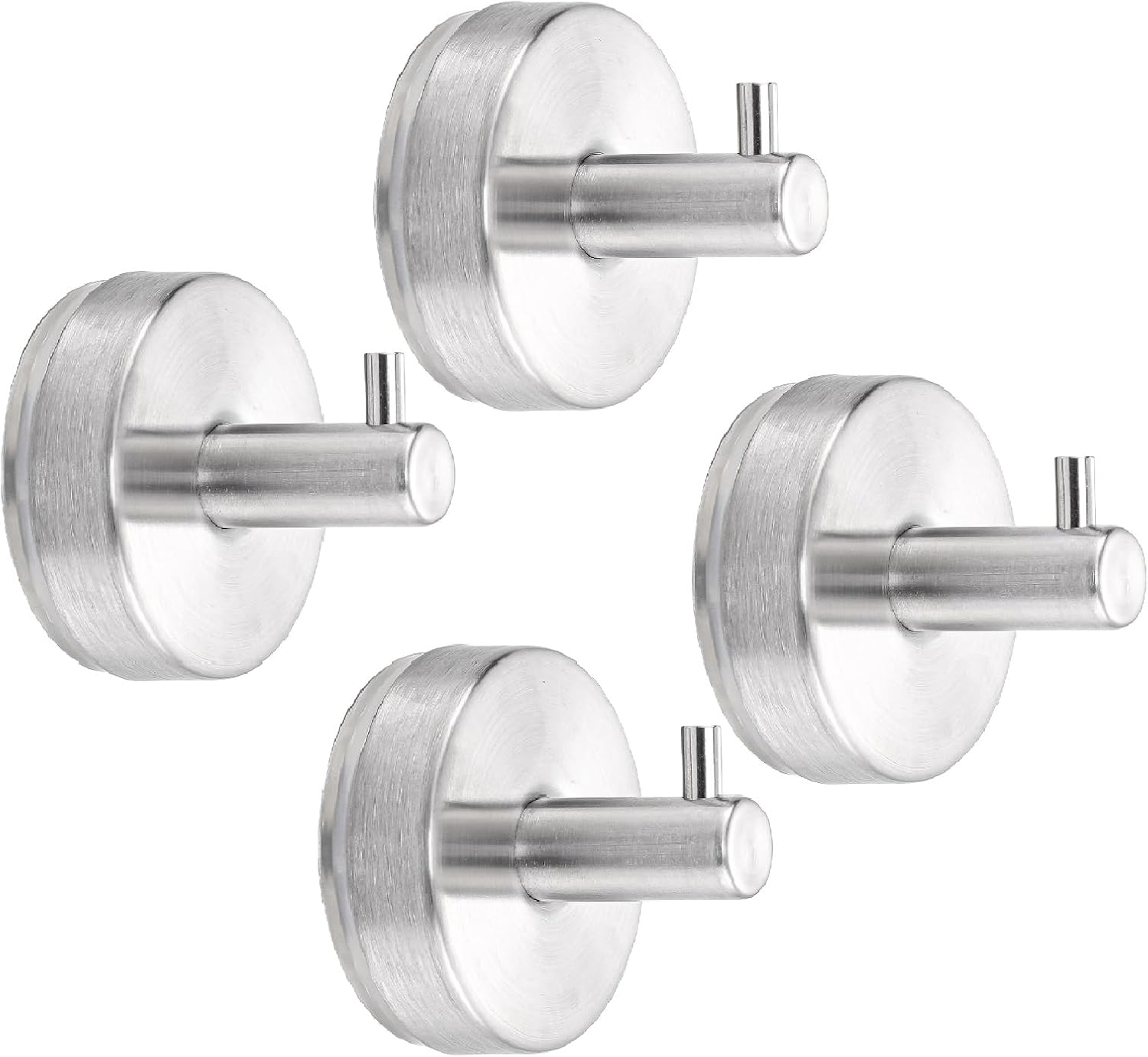 Detalle de Dntorx Suction Cup Hooks (4 Pack) in Silver Stainless Steel for Bathroom & Shower Towel Hanging