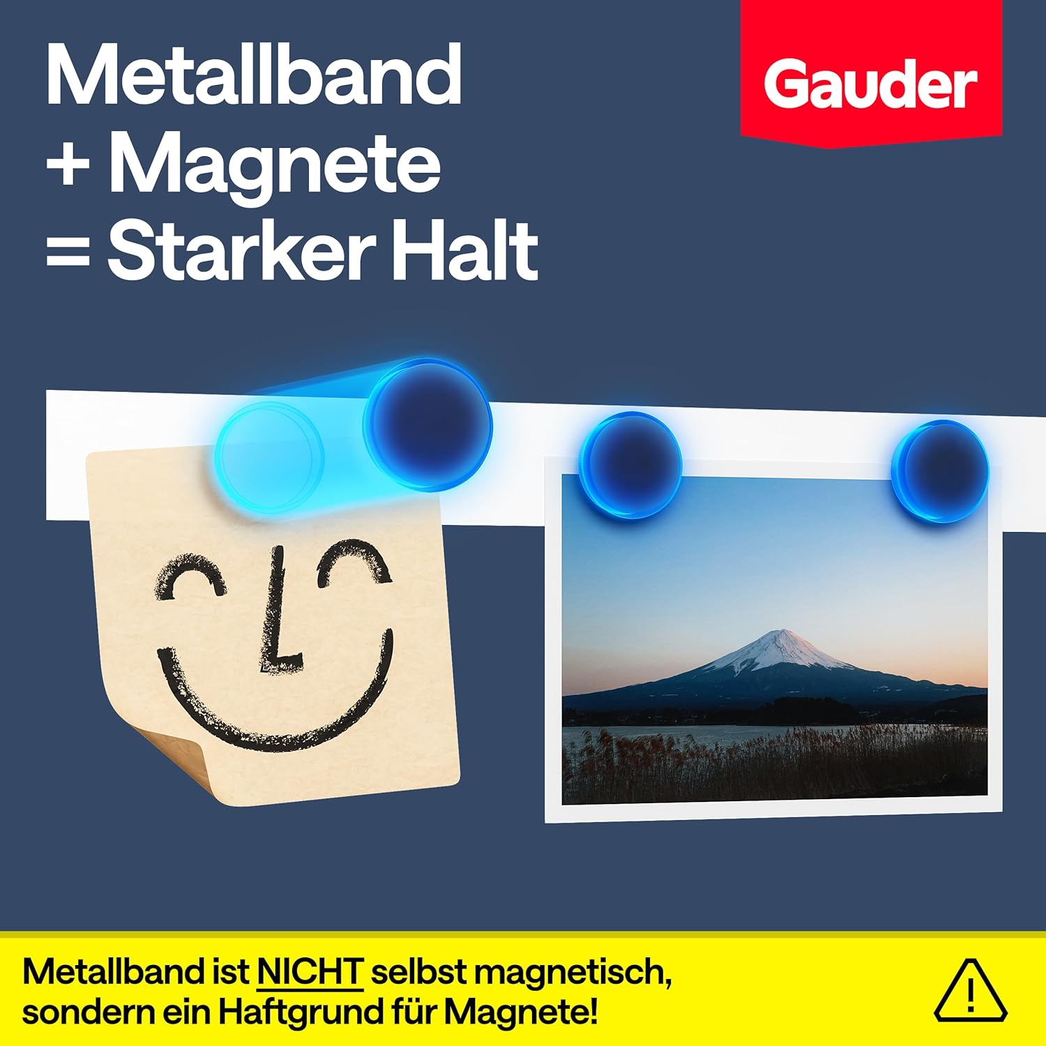 Thumbnail 2 de GAUDER Metallband selbstklebend – Ferroband für Tonie-Figuren & Regale, 1 m × 35 mm, weiß