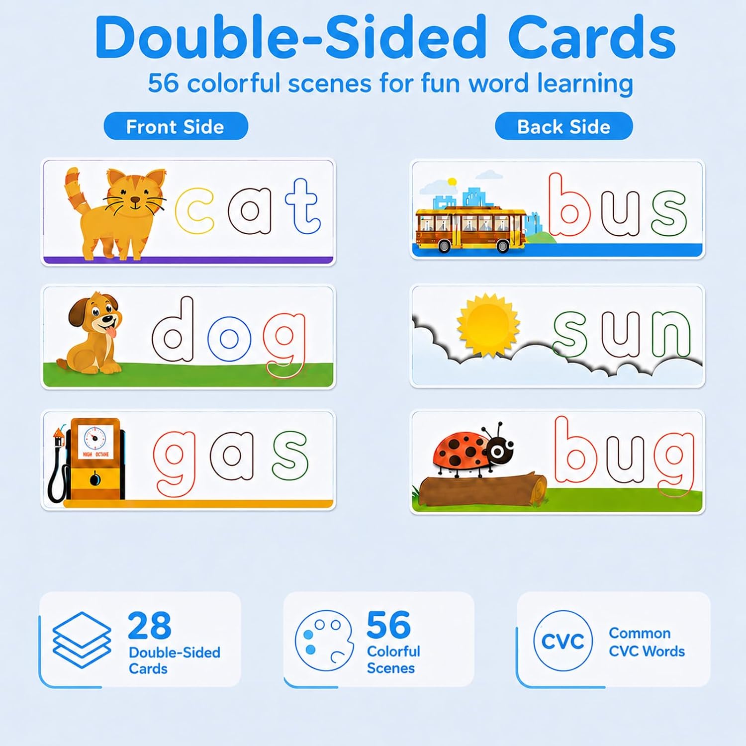 Detalle 1 de See-and-Spell CVC Word Toy, 28 Double-Sided Cards