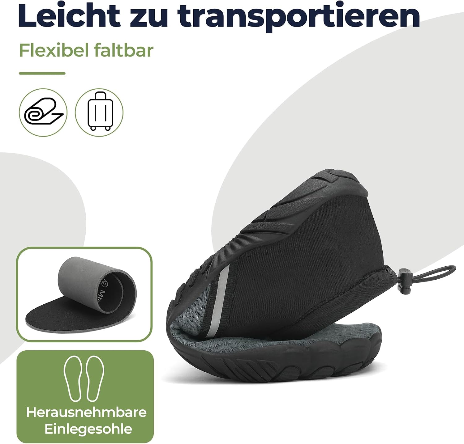 Detalle de Mishansha Badeschuhe Wasserschuhe – rutschfest, schnelltrocknend und leicht (Gr. 36–46)