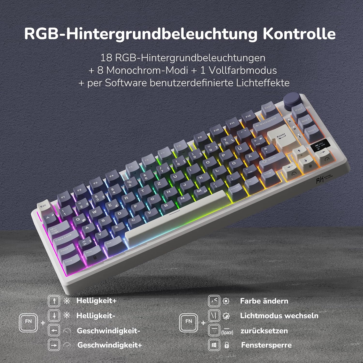 Thumbnail 5 de RK ROYAL KLUDGE M75 kabellose Gaming‑Tastatur 75% ⌨