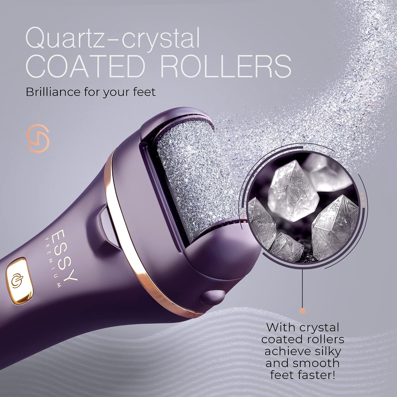 Detalle 2 de Essy Electric Foot File Hard Skin Remover with 5 Replacement Rollers (Purple)