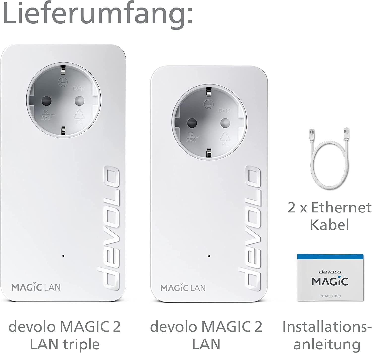 Thumbnail 5 de devolo Magic 2 Triple Starter Kit – Powerline-Adapter mit bis zu 2.400 Mbit/s und 3× Gigabit für Gaming (dLAN 2.0) – weiß