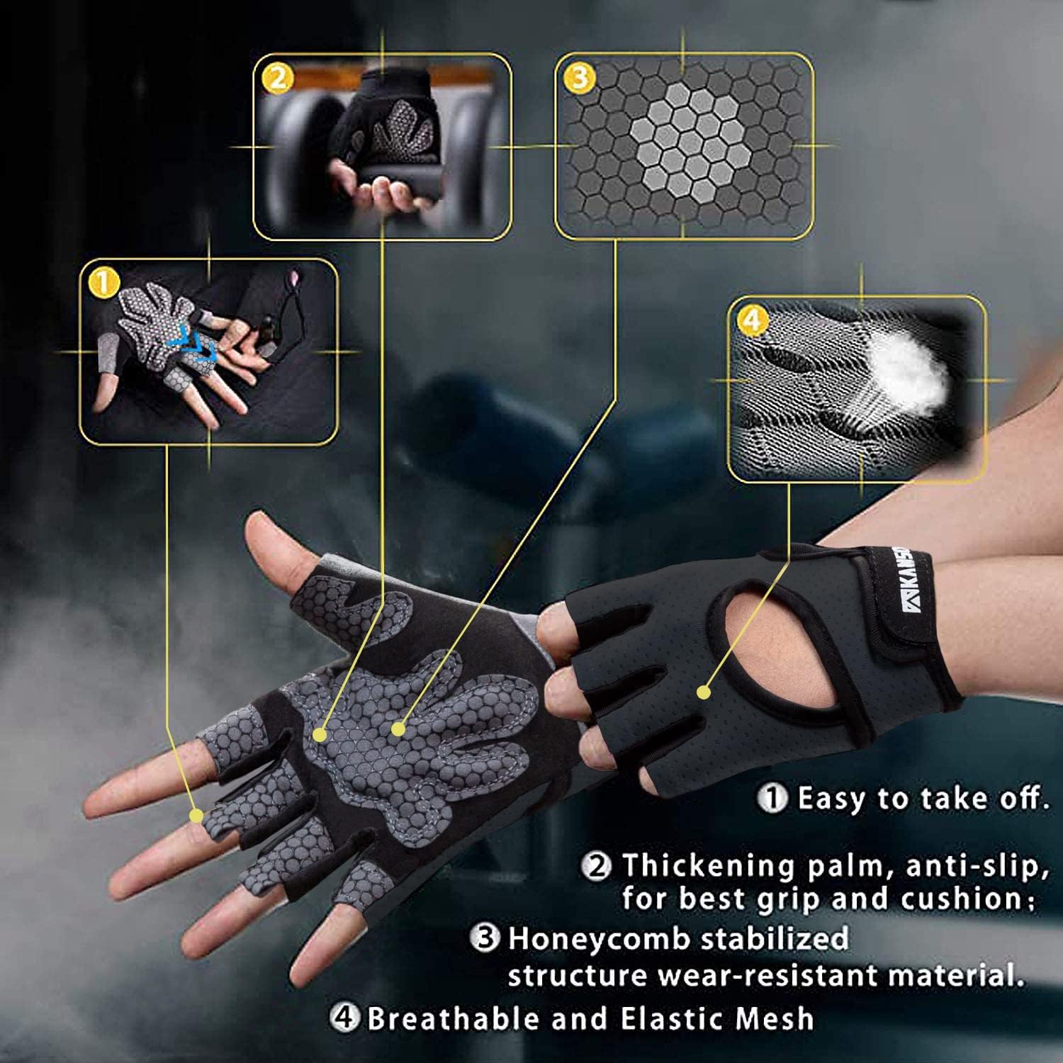 Thumbnail 1 de LIFECT Workout Gloves with Microfiber Palms