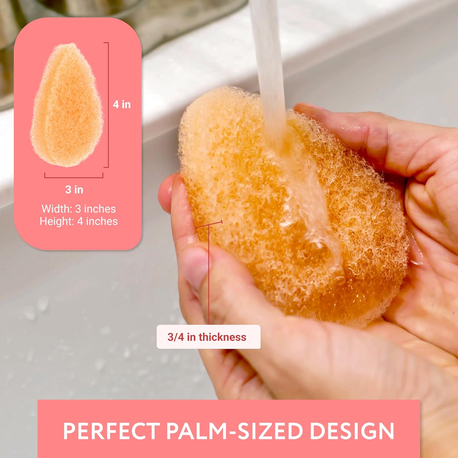 Detalle de IMPRESA IP123185 Facial Sponge, Single-Sided Reusable Exfoliating Pads